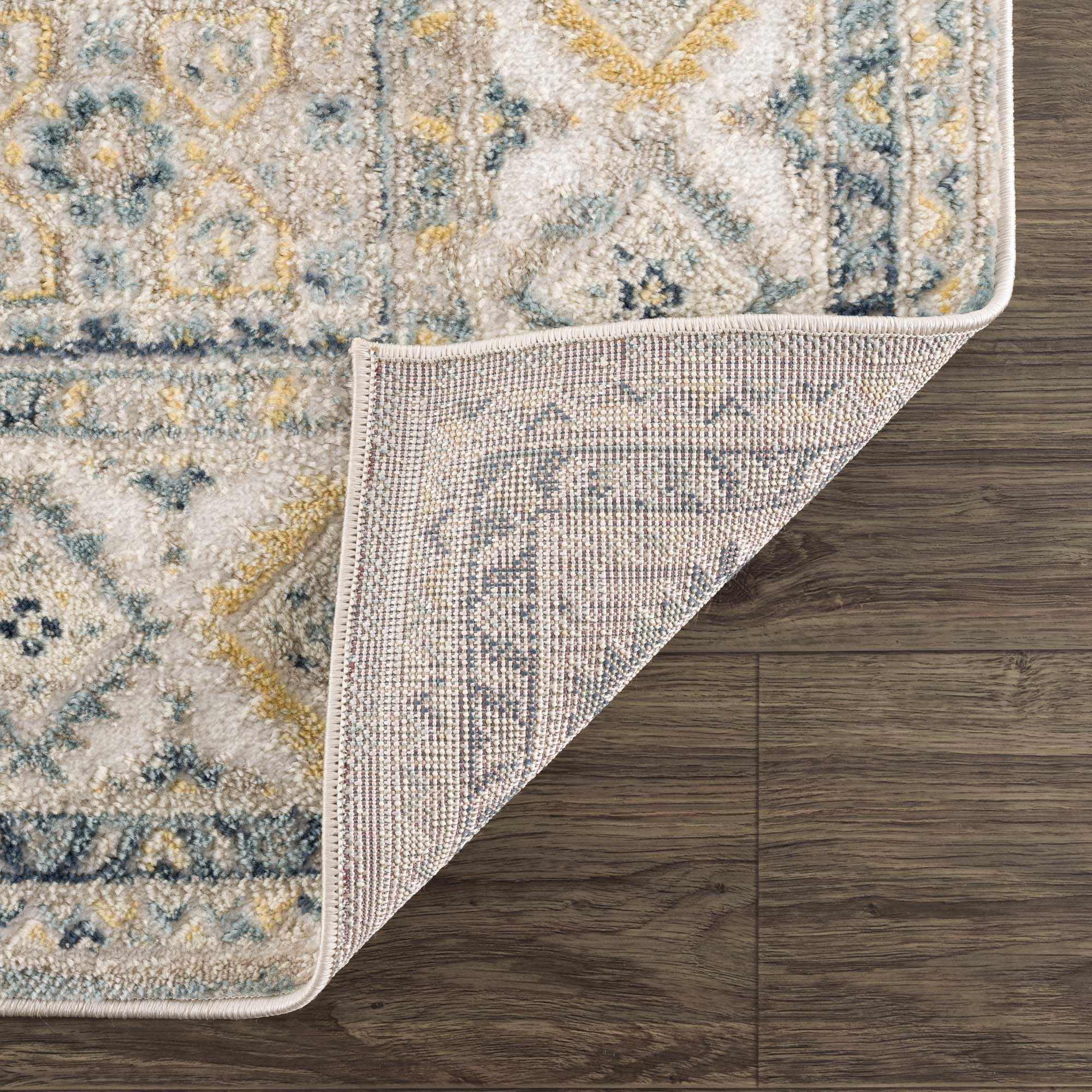 Vintage Design Blue, Ivory and Beige Traditional style area rug - Image 5