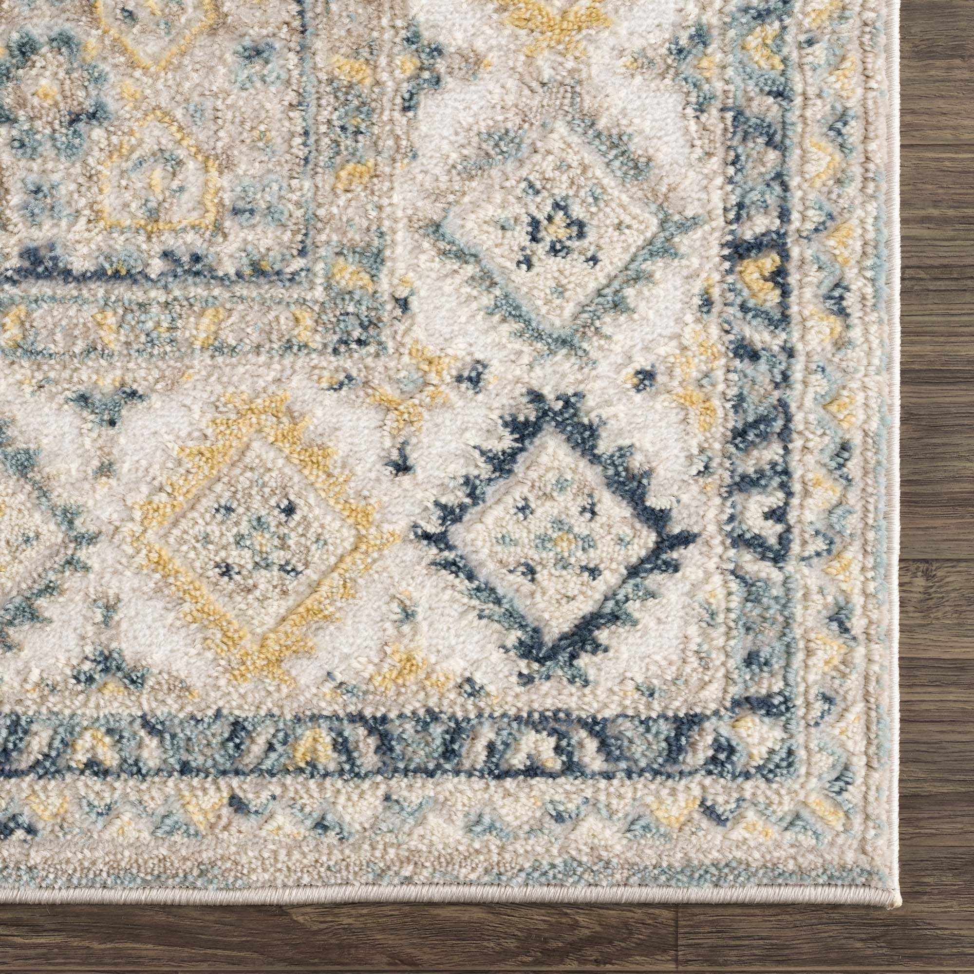 Vintage Design Blue, Ivory and Beige Traditional style area rug - Image 8