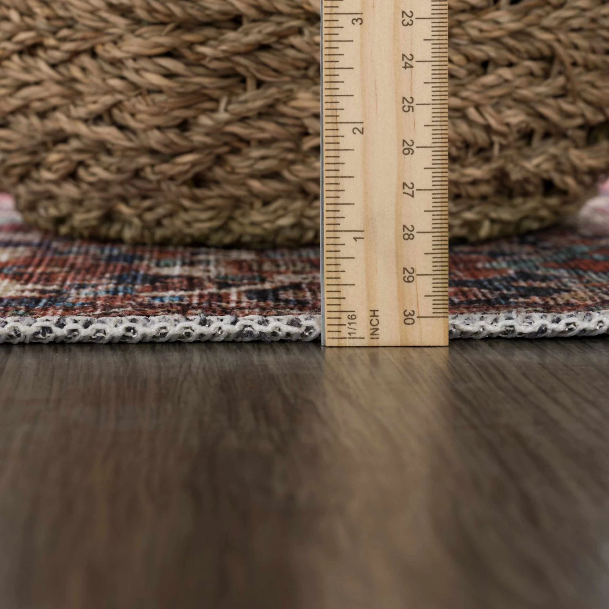 Premium look Vintage Style Brown, Blue and Ivory Machine Washable Turkish style Rug - Image 10