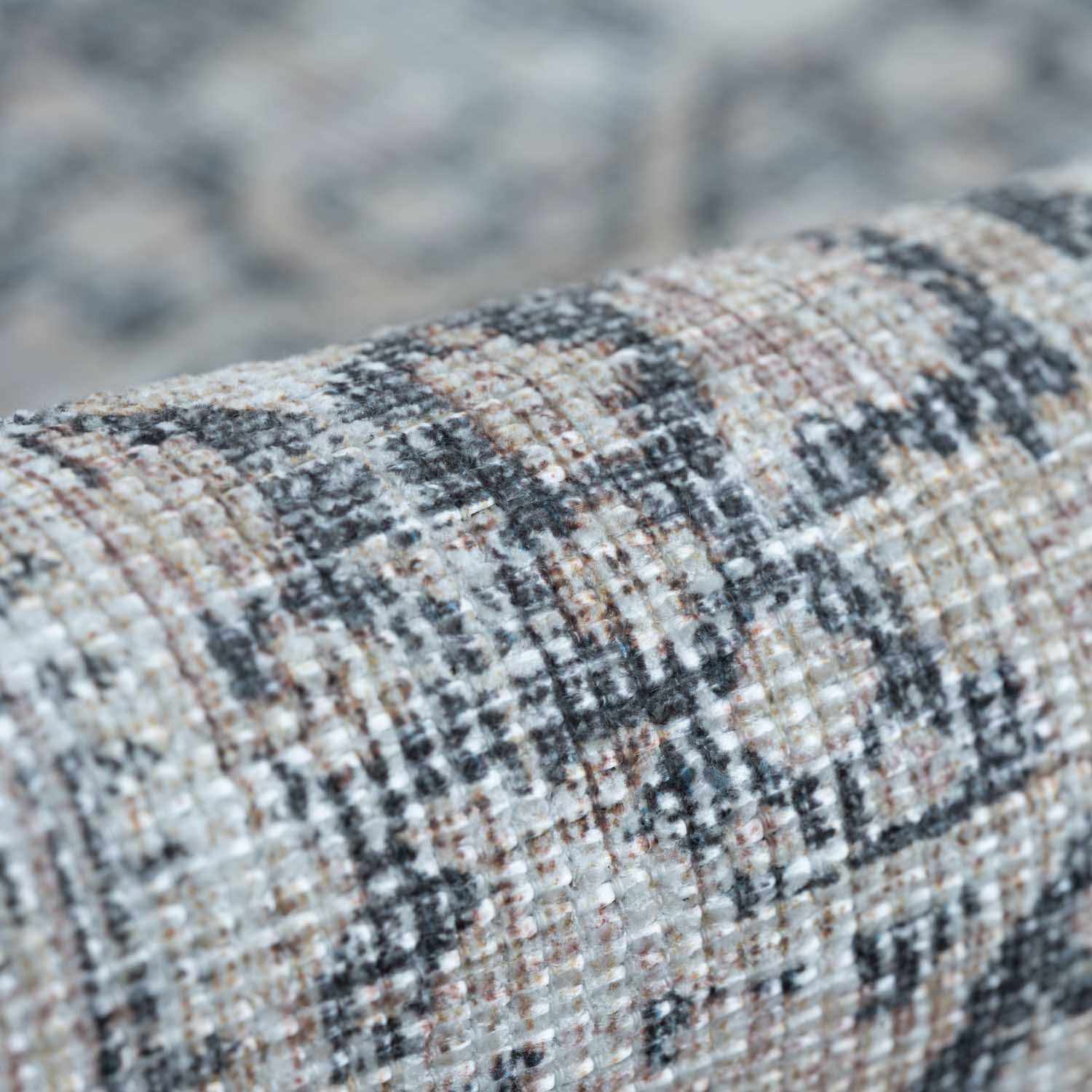 Vintage Antique Design Charcoal, Silver and Beige washable rug - Image 16