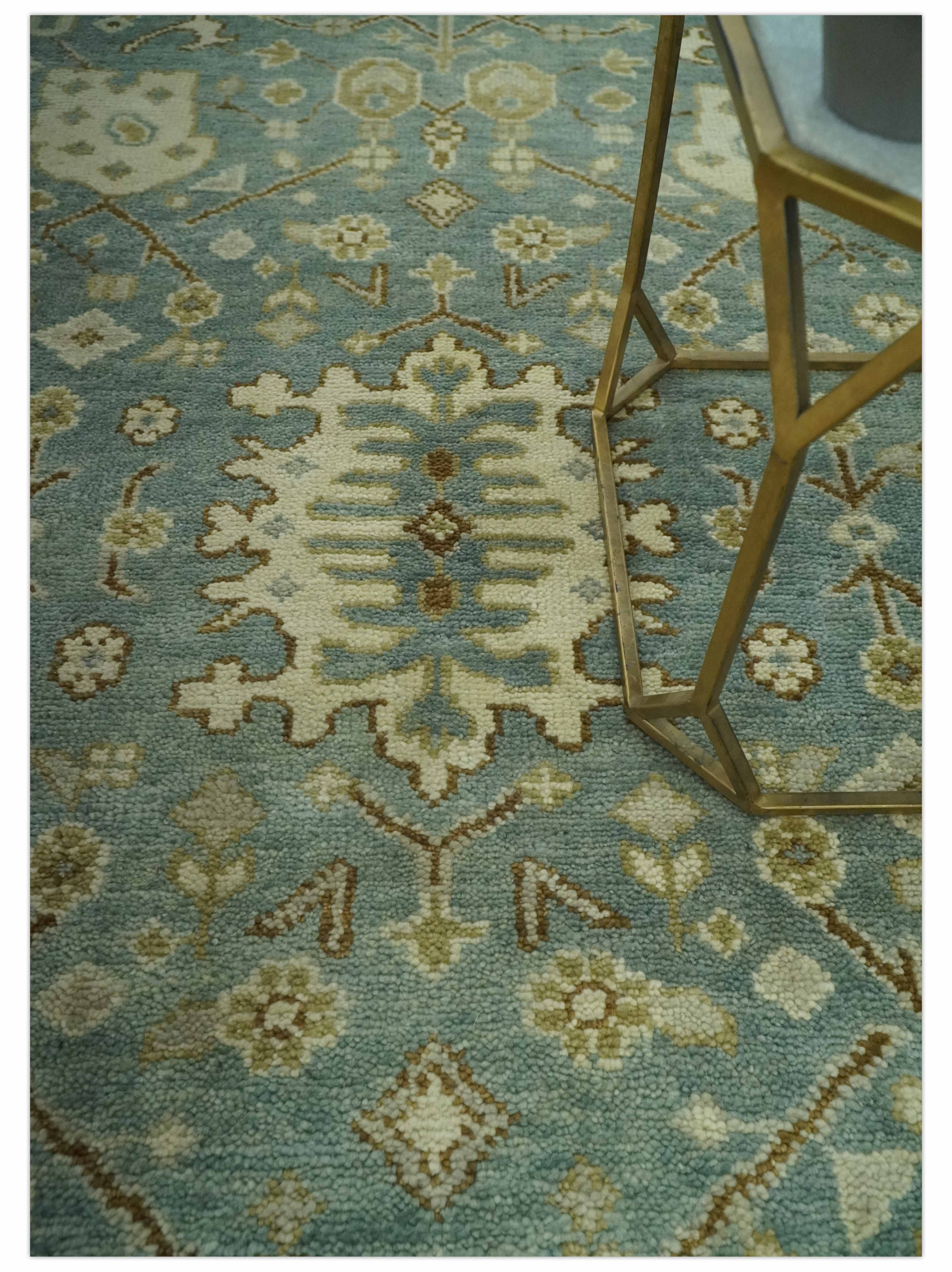 Fine 8x10 Vintage Style Gray and Beige Hand Knotted Traditional wool area rug - Image 2