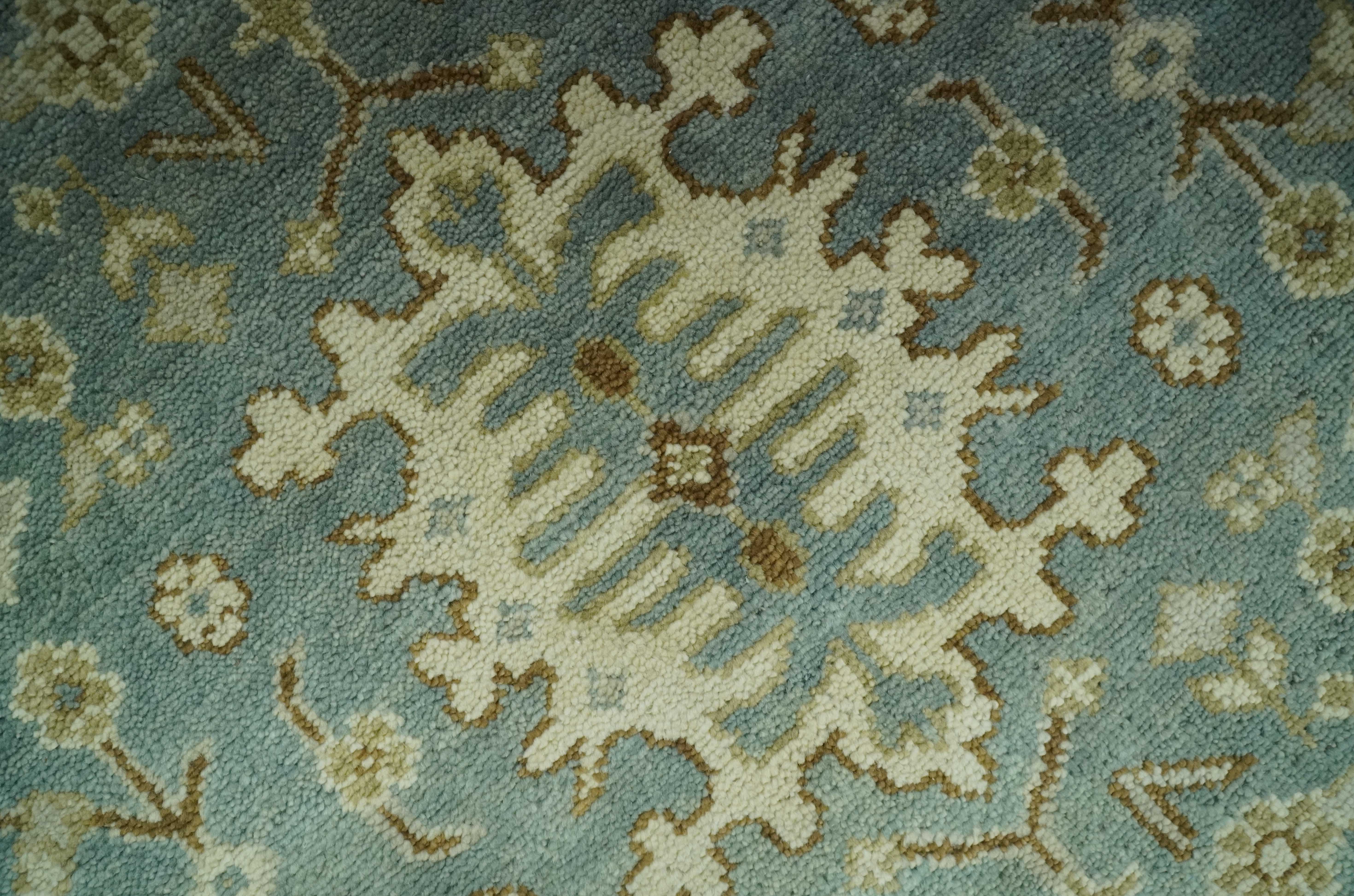 Fine 8x10 Vintage Style Gray and Beige Hand Knotted Traditional wool area rug - Image 4