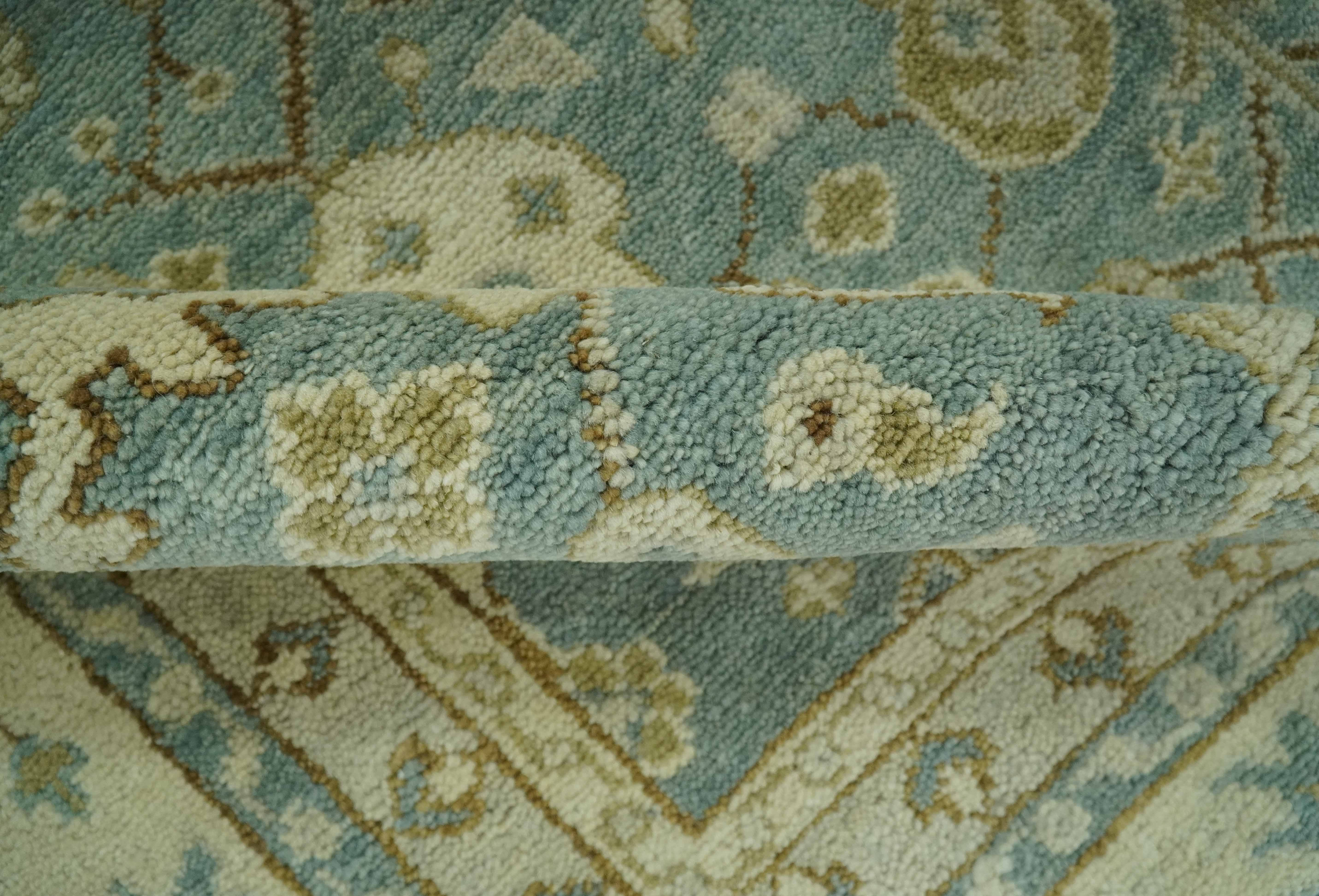 Fine 8x10 Vintage Style Gray and Beige Hand Knotted Traditional wool area rug - Image 7