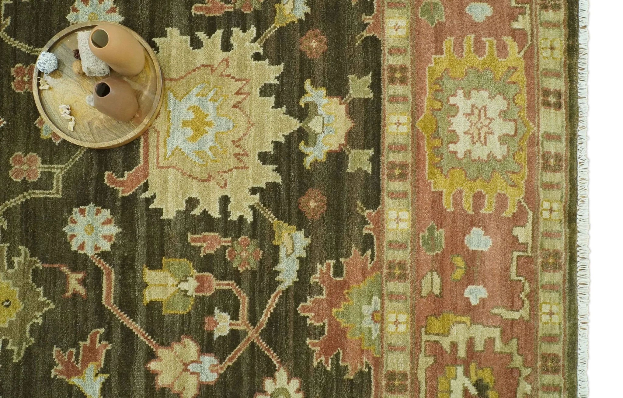 Vintage Style Antique design Green and Rust 8x10 Traditional Floral wool area rug - Image 12