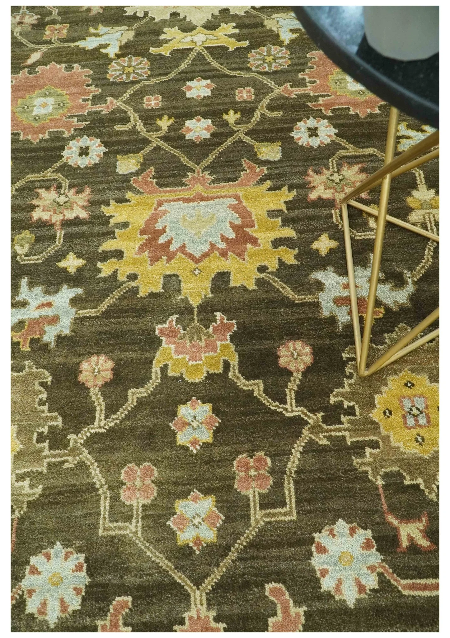 Vintage Style Antique design Green and Rust 8x10 Traditional Floral wool area rug - Image 2