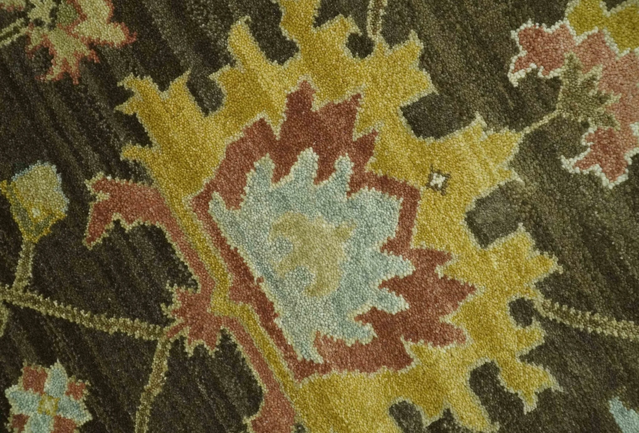 Vintage Style Antique design Green and Rust 8x10 Traditional Floral wool area rug - Image 4