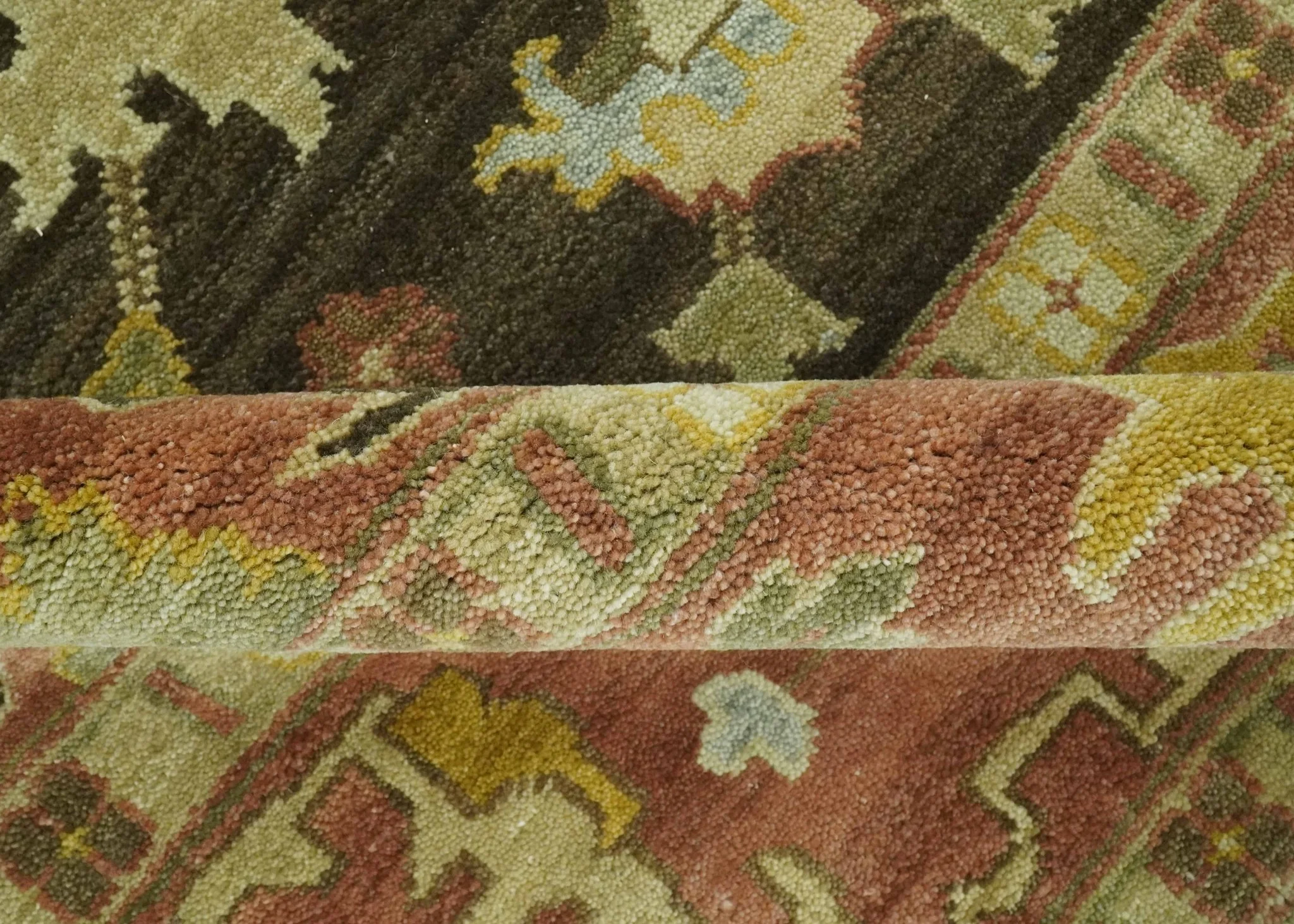 Vintage Style Antique design Green and Rust 8x10 Traditional Floral wool area rug - Image 6
