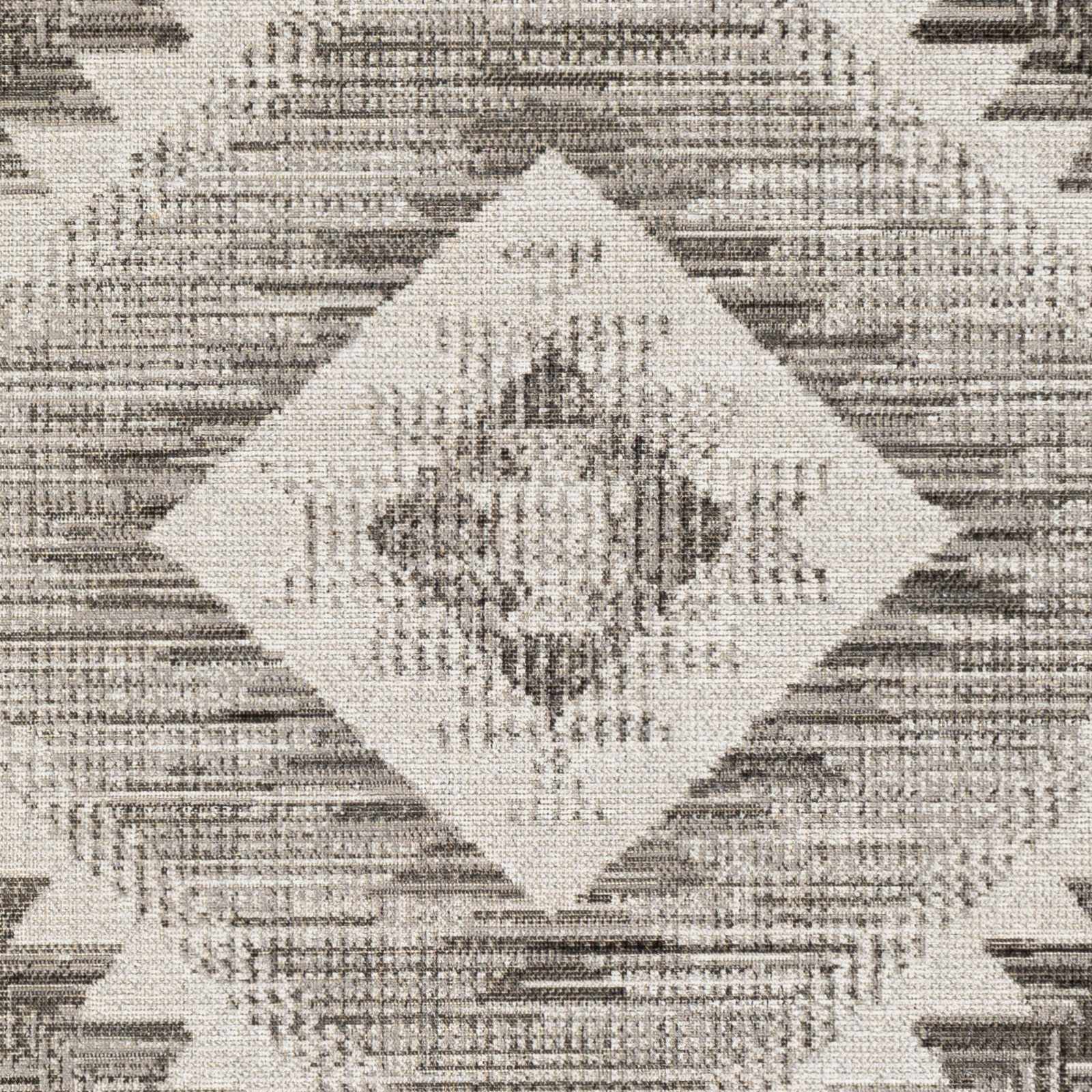 Southwestern Design Ivory and Charcoal Design area rug - Image 3