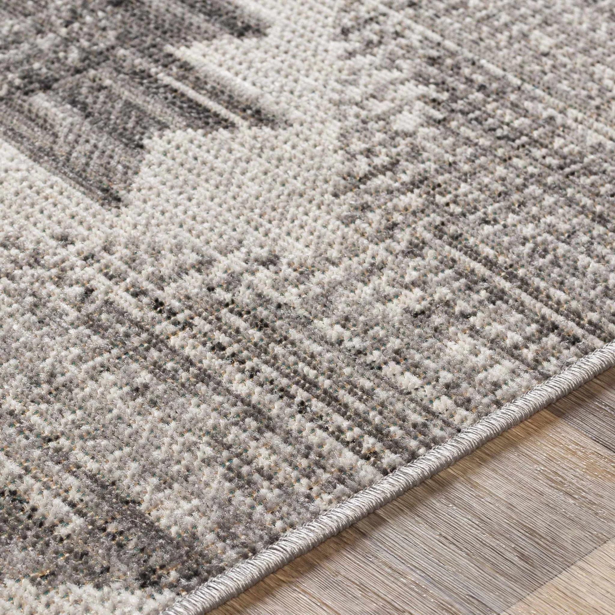 Southwestern Design Ivory and Charcoal Design area rug - Image 4