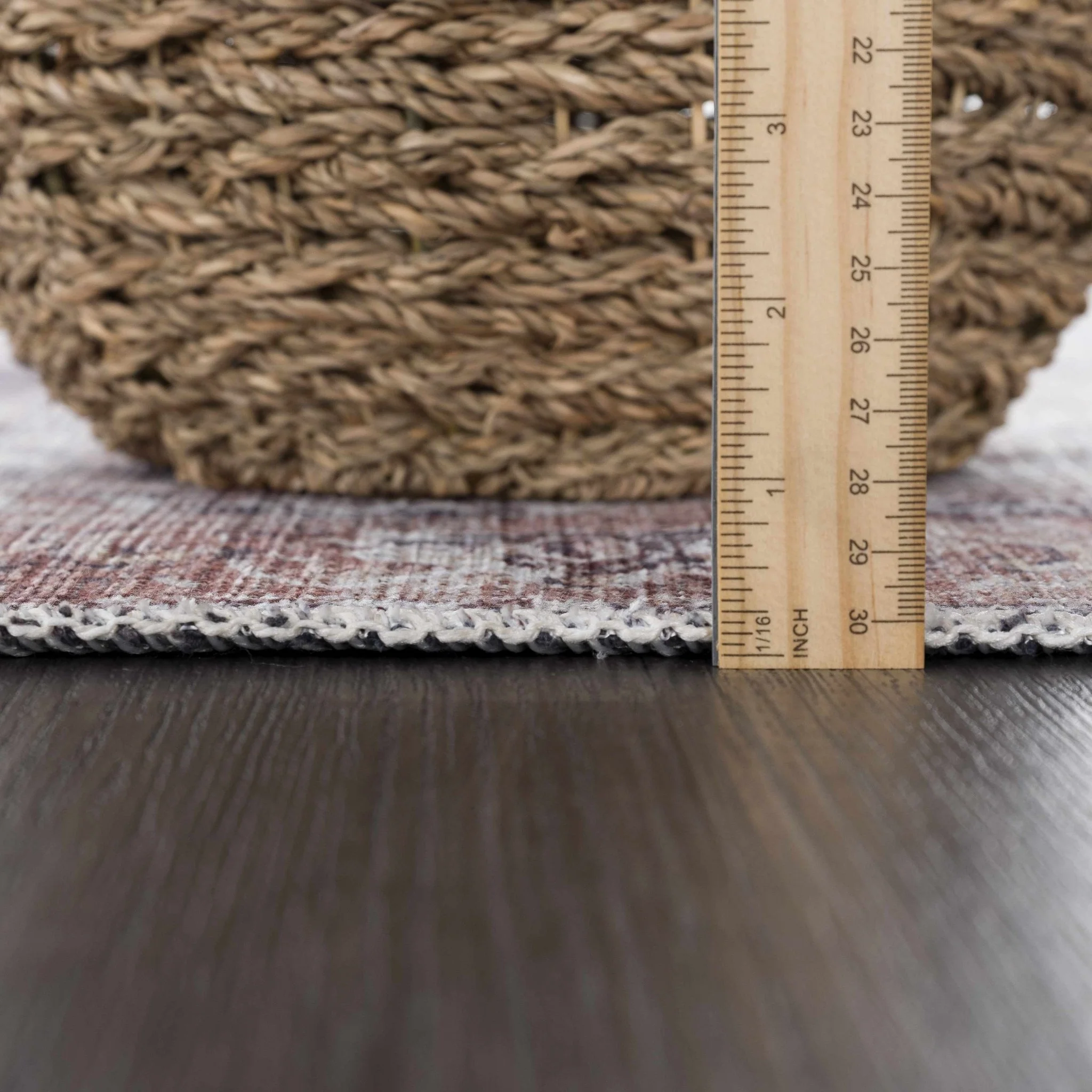 Vintage Style Ivory, Charcoal and Brown Traditional Medallion Design Machine Washable Area Rug - Image 9