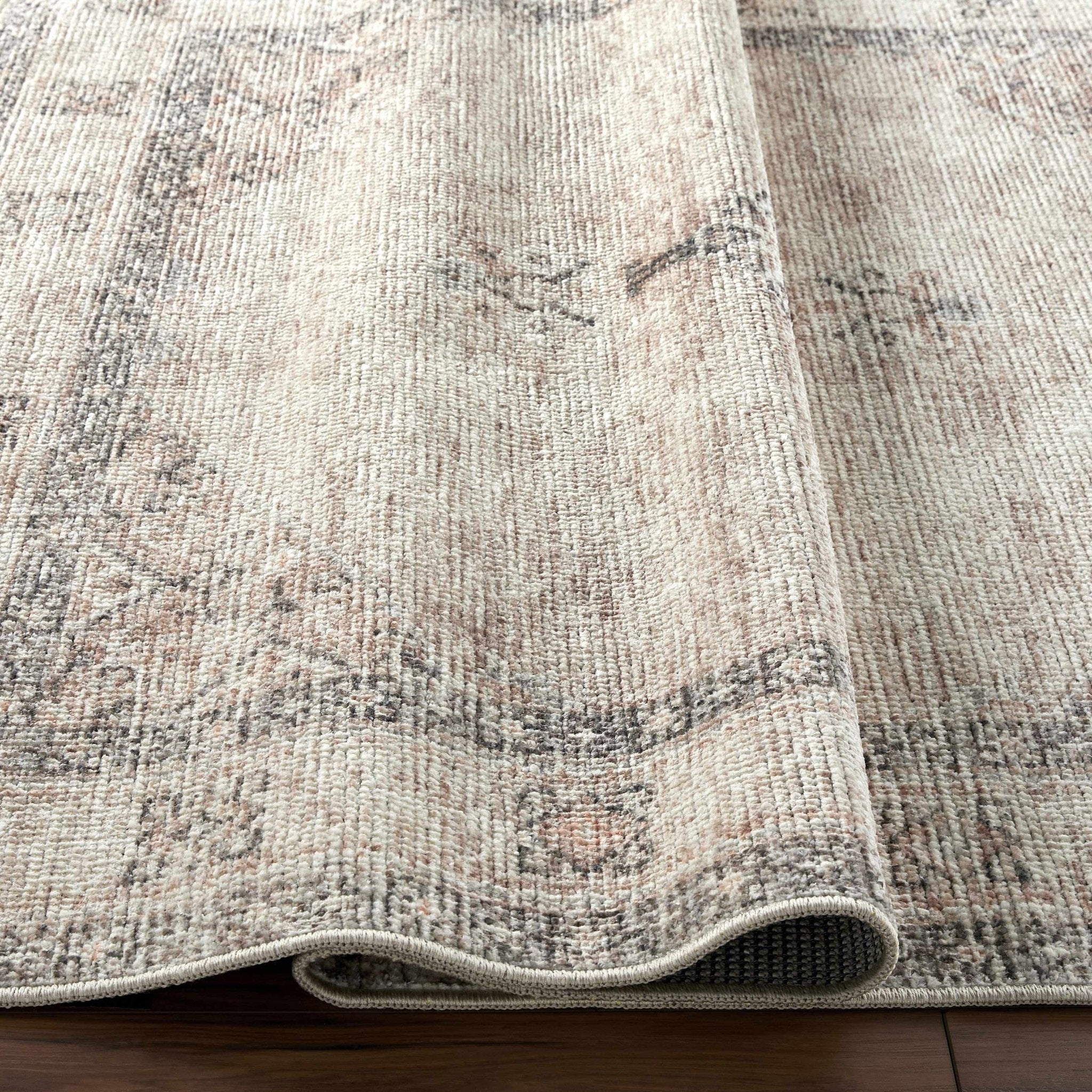 Vintage Style Ivory, Tan and Black Traditional medallion area rug - Image 5