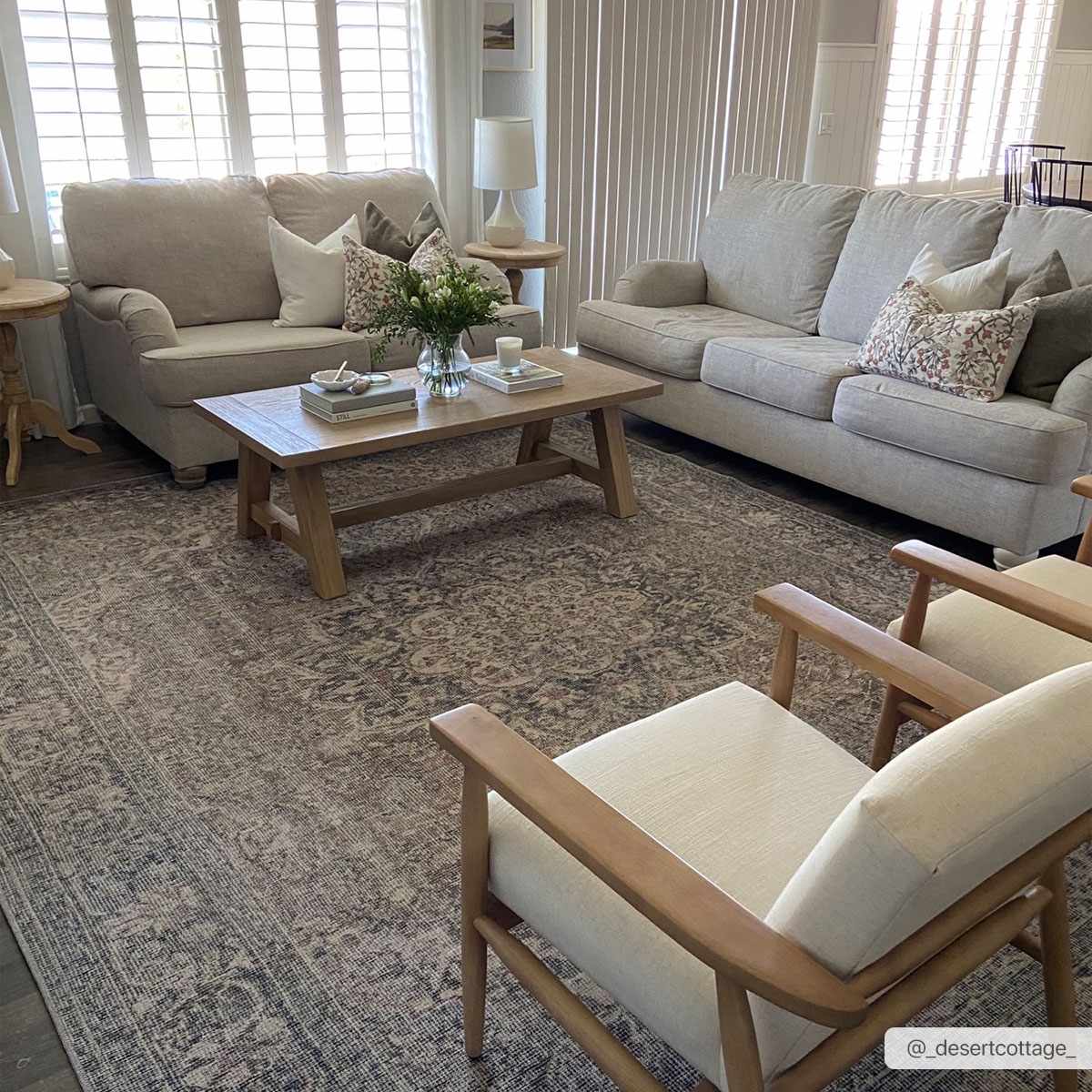 Vintage Premium Look Medallion Design Beige, Brown and Charcoal Washable Area Rug - Image 15