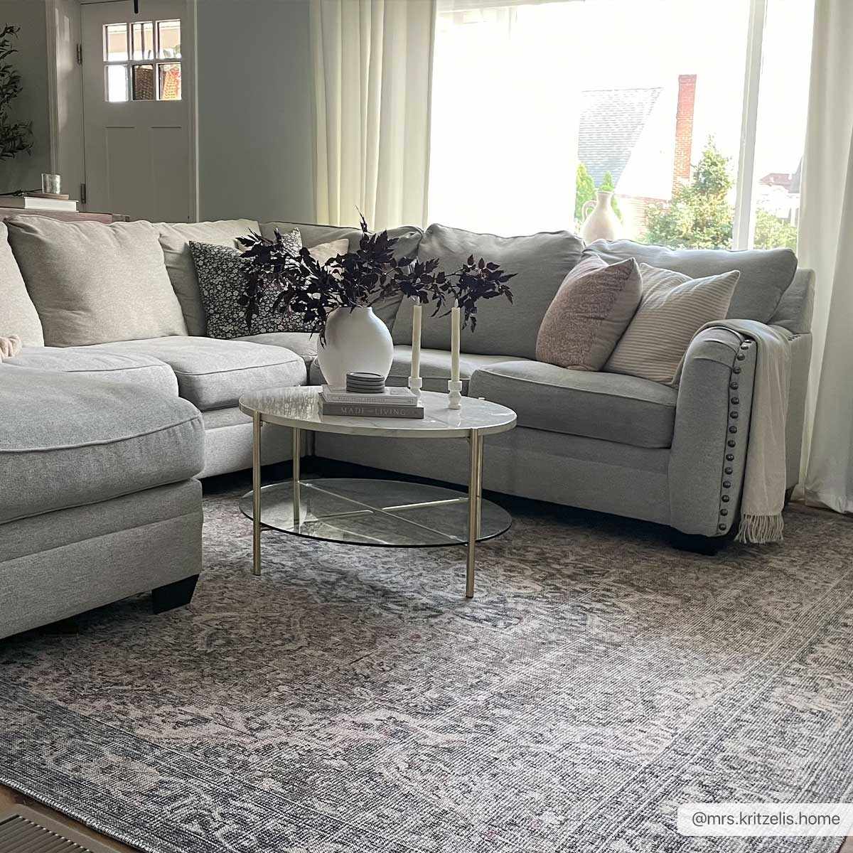 Vintage Premium Look Medallion Design Beige, Brown and Charcoal Washable Area Rug - Image 18