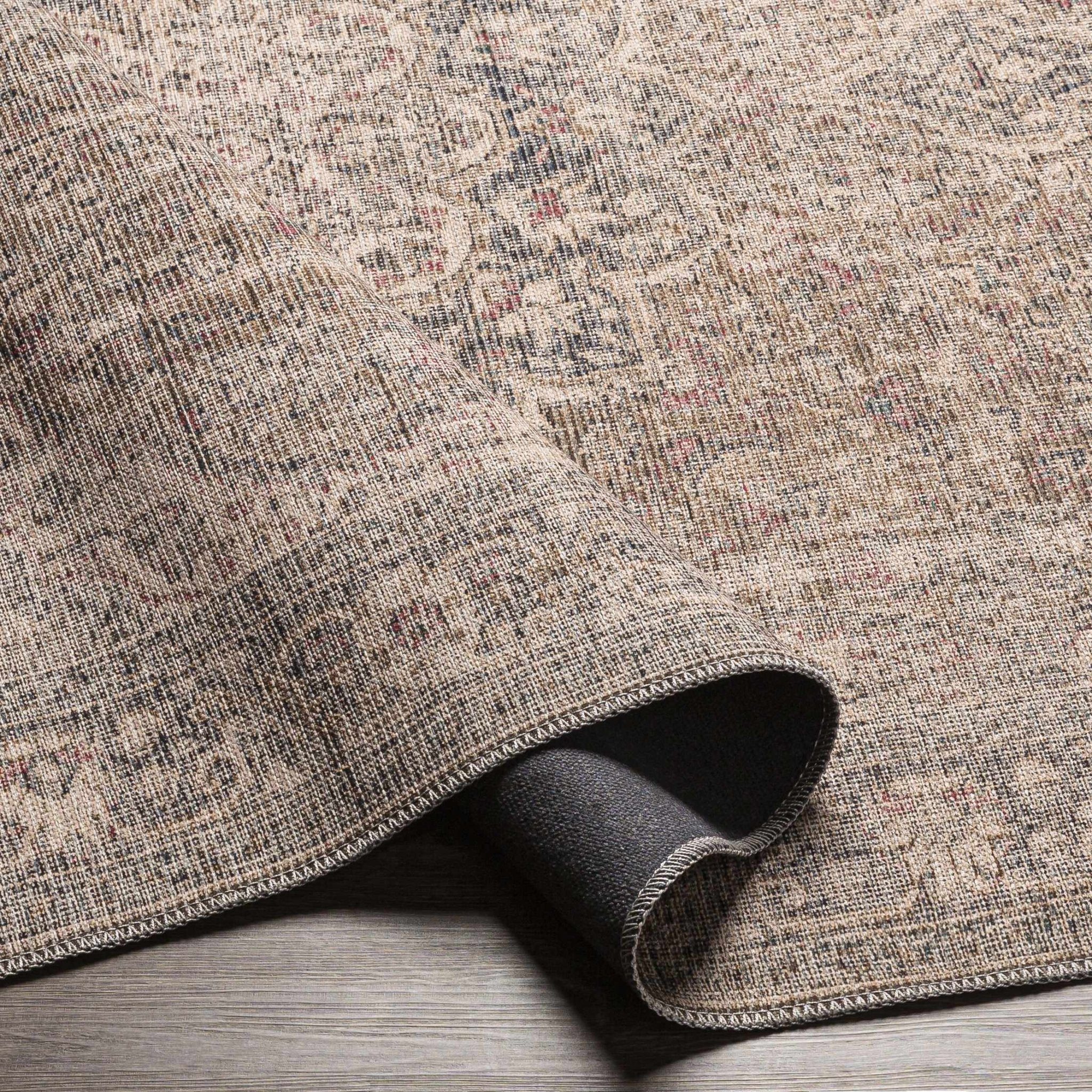Vintage Premium Look Medallion Design Beige, Brown and Charcoal Washable Area Rug - Image 21