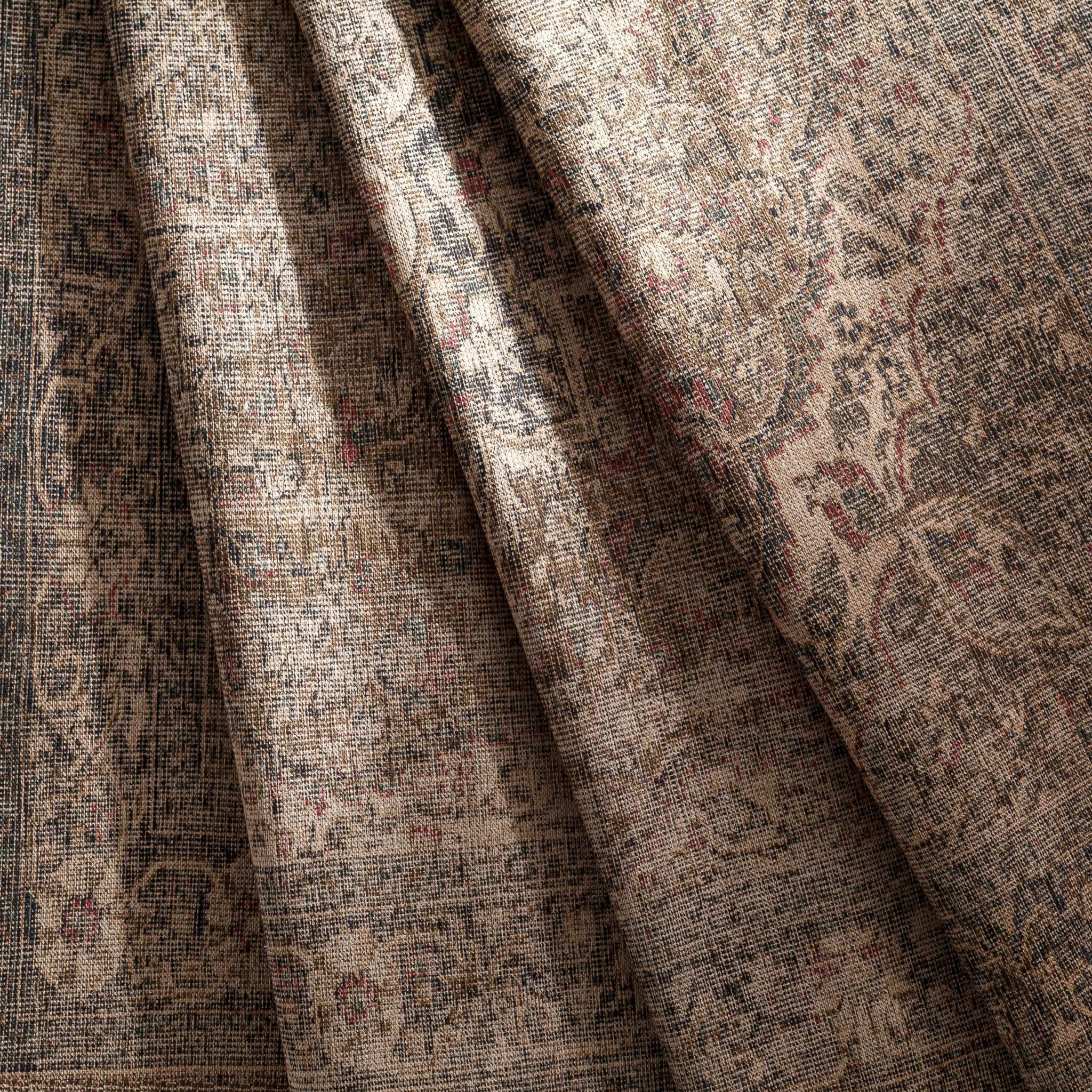 Vintage Premium Look Medallion Design Beige, Brown and Charcoal Washable Area Rug - Image 26