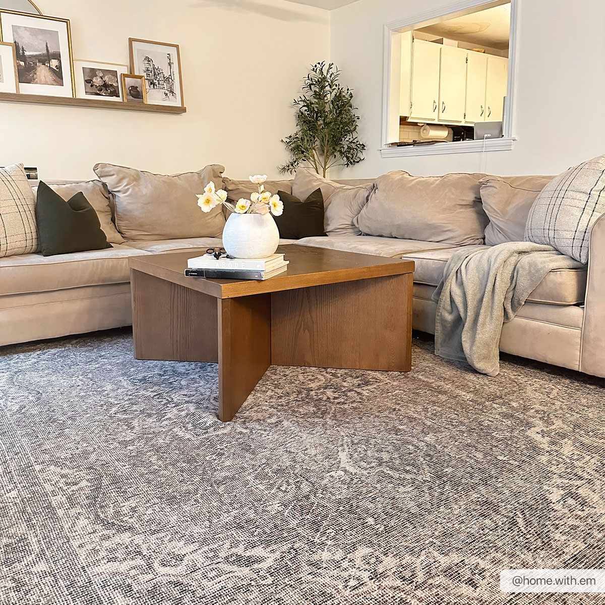 Vintage Premium Look Medallion Design Beige, Brown and Charcoal Washable Area Rug - Image 3