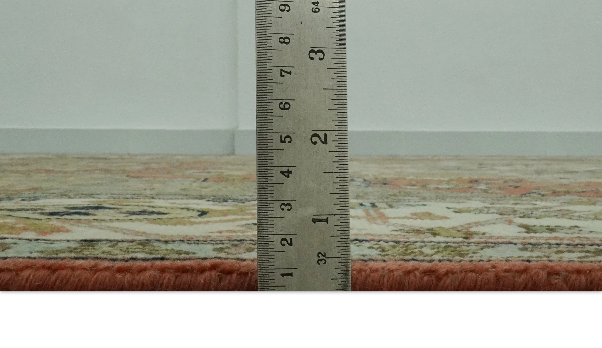Vintage Style Olive, Rust and Ivory Fine Hand Knotted 8x10 wool area rug - Image 8