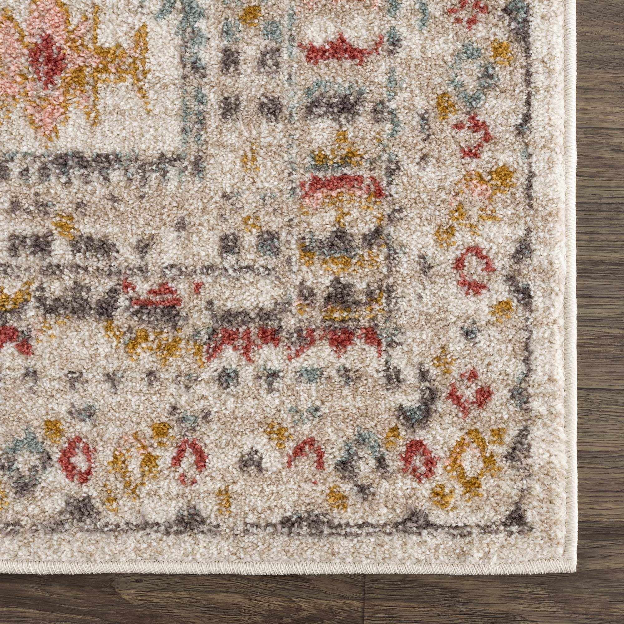 Vintage Style Woven Peach, Beige And Gray Southwestern Tribal Design Rug - Image 12