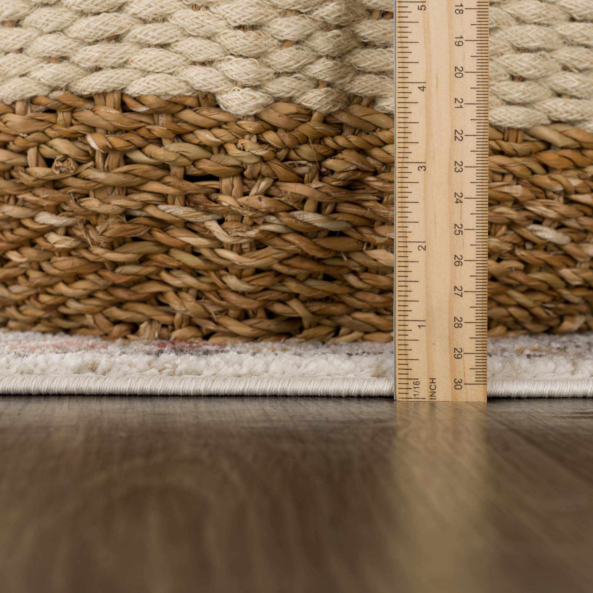 Vintage Style Woven Peach, Beige And Gray Southwestern Tribal Design Rug - Image 13