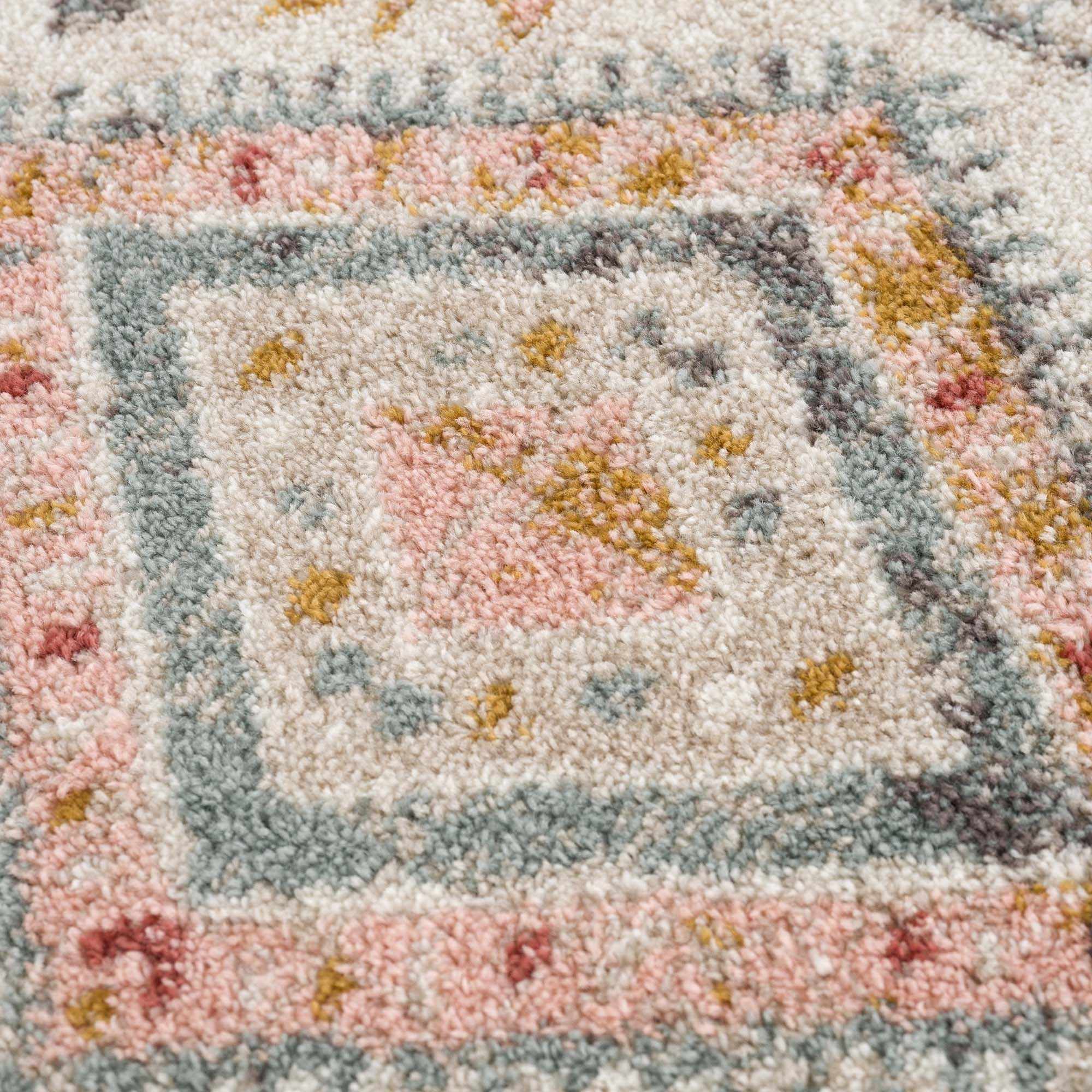 Vintage Style Woven Peach, Beige And Gray Southwestern Tribal Design Rug - Image 14