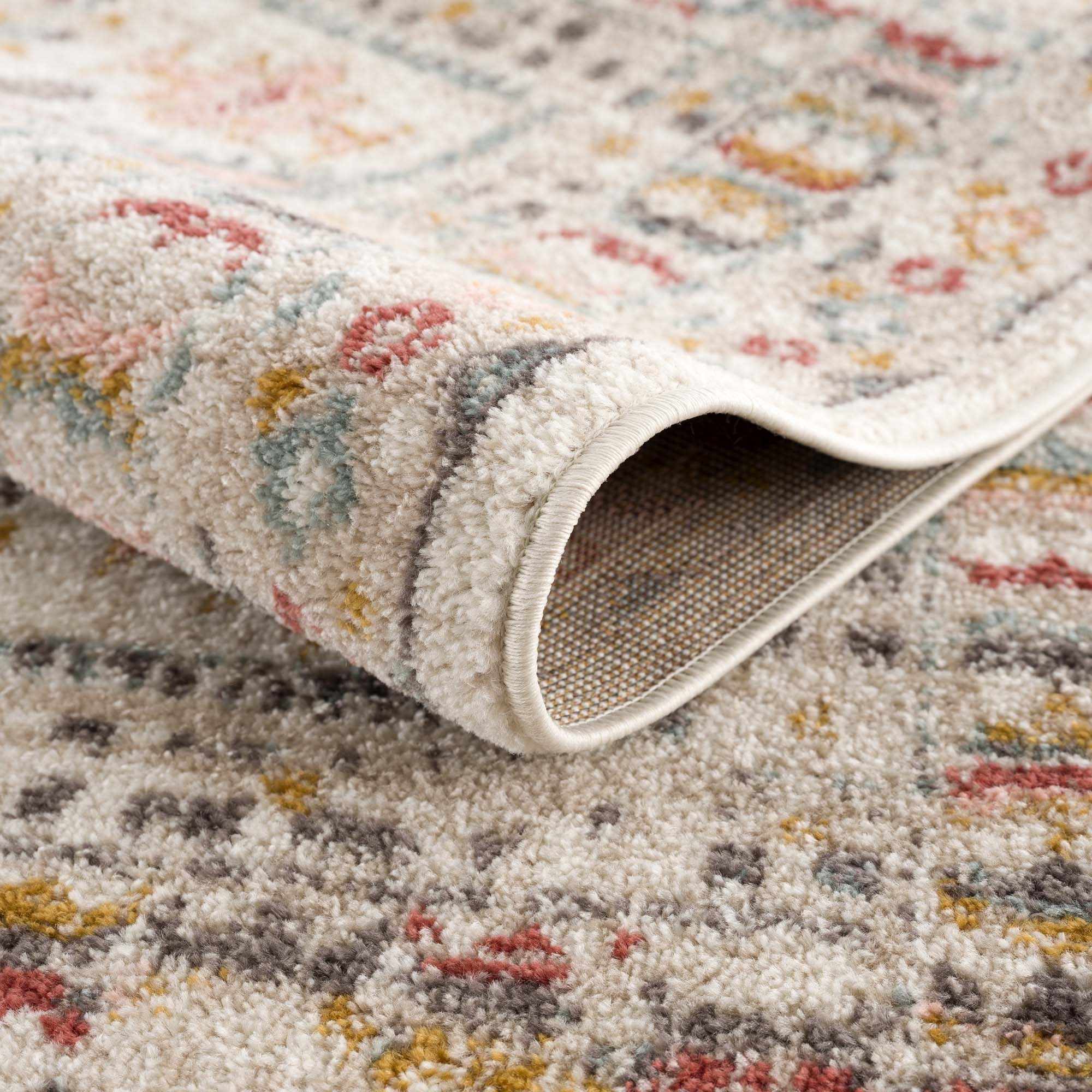 Vintage Style Woven Peach, Beige And Gray Southwestern Tribal Design Rug - Image 6