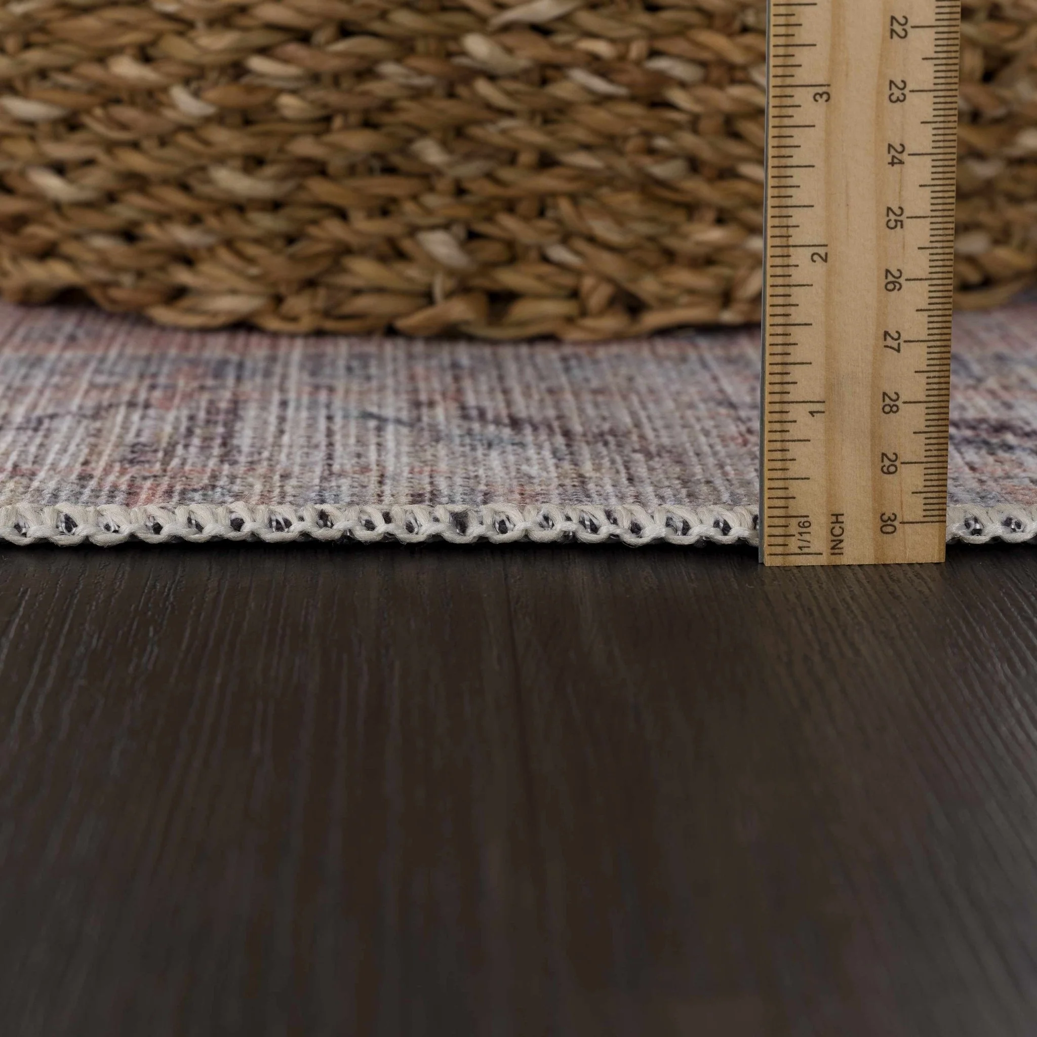 Vintage Style Peach, Blue and Charcoal Traditional Machine washable Area Rug - Image 15