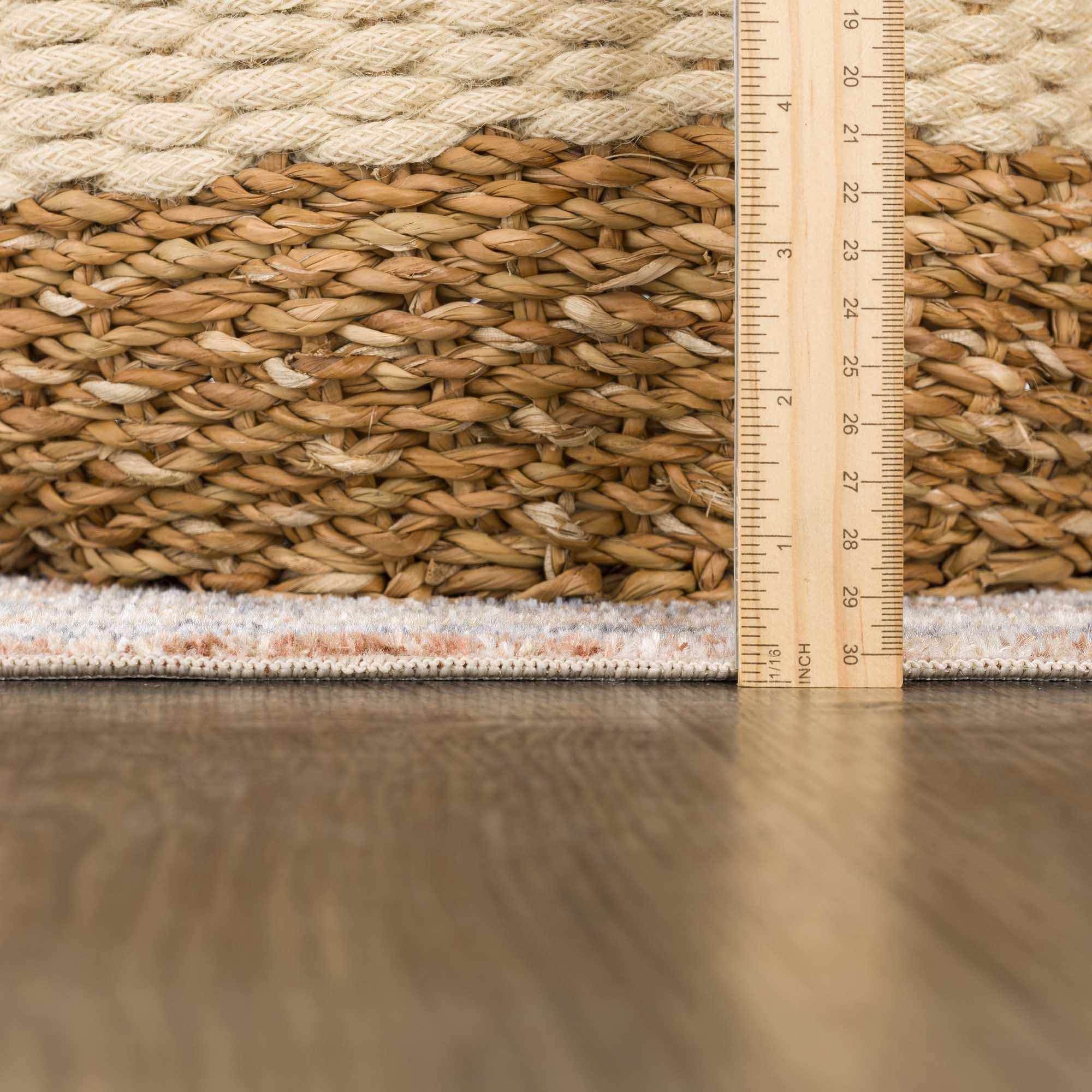Vintage style Rust, Charcoal and Beige Traditional Design washable rug - Image 9