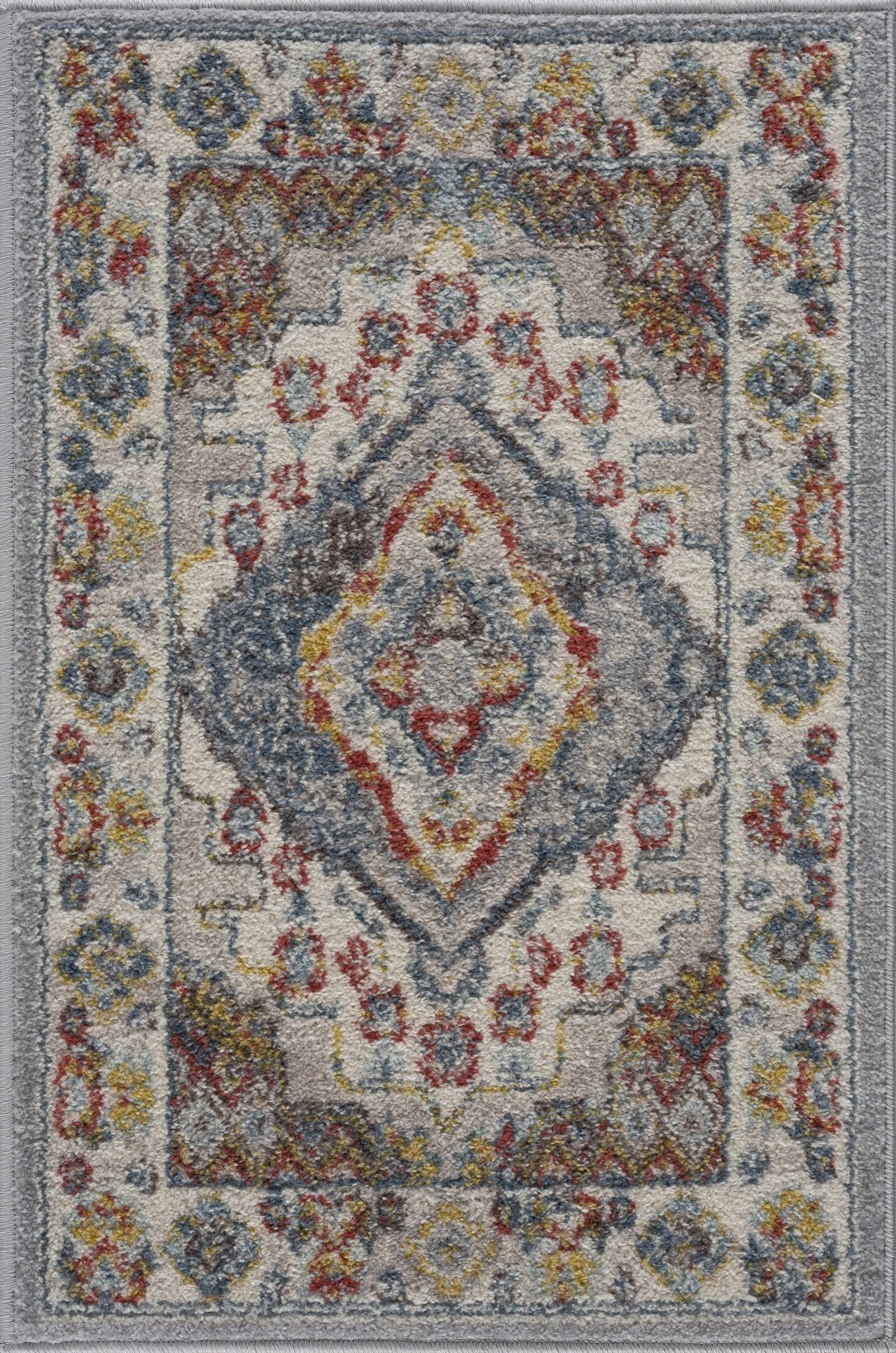 Antique look Traditional Machine Woven Tan, Charcoal, Ivory and Rust Multi Size Rug - Image 10