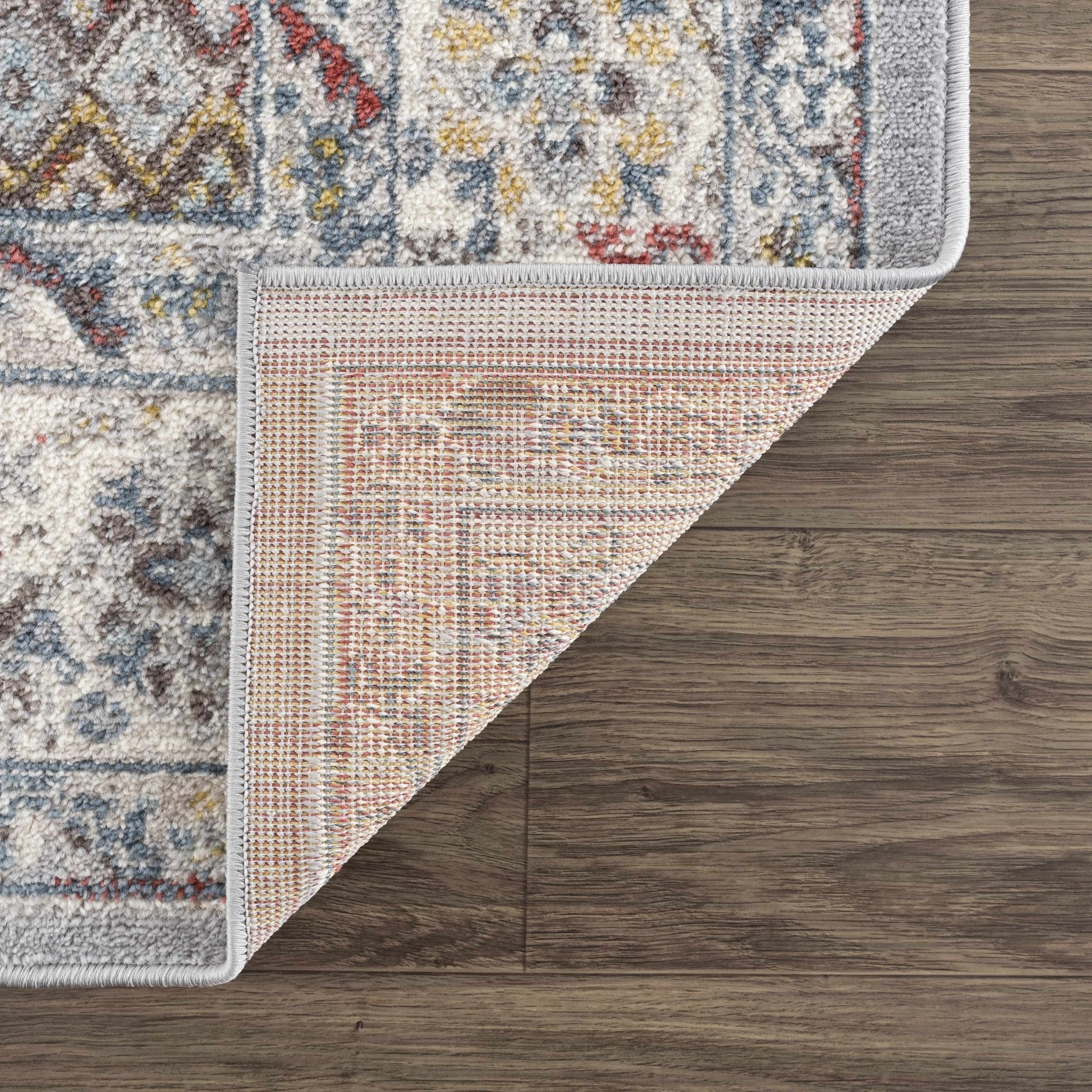 Antique look Traditional Machine Woven Tan, Charcoal, Ivory and Rust Multi Size Rug - Image 11