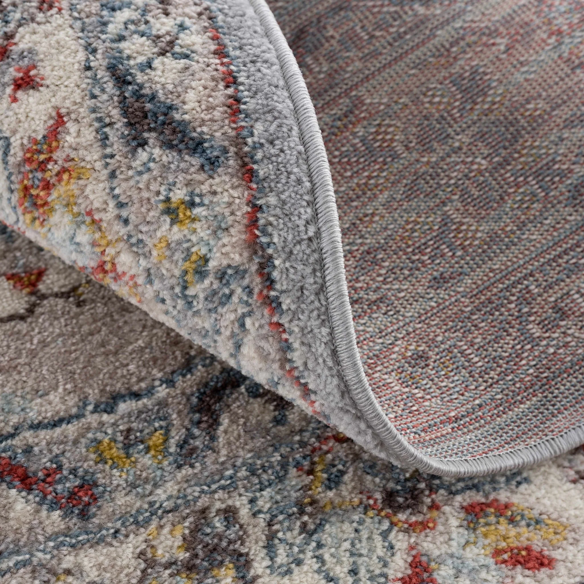 Antique look Traditional Machine Woven Tan, Charcoal, Ivory and Rust Multi Size Rug - Image 16