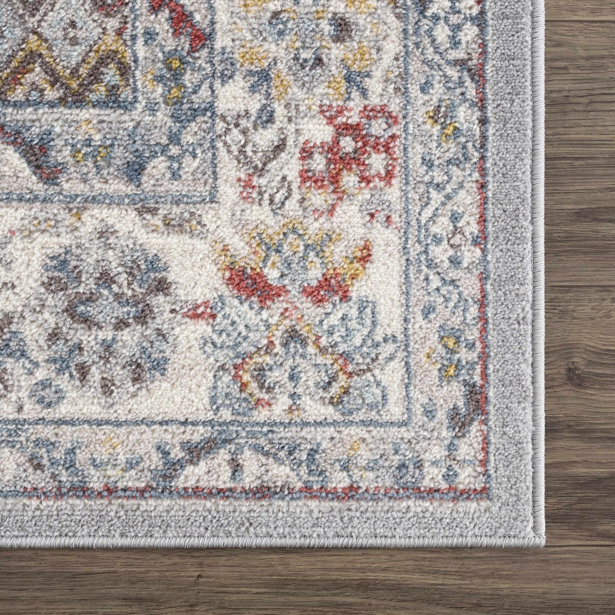 Antique look Traditional Machine Woven Tan, Charcoal, Ivory and Rust Multi Size Rug - Image 17