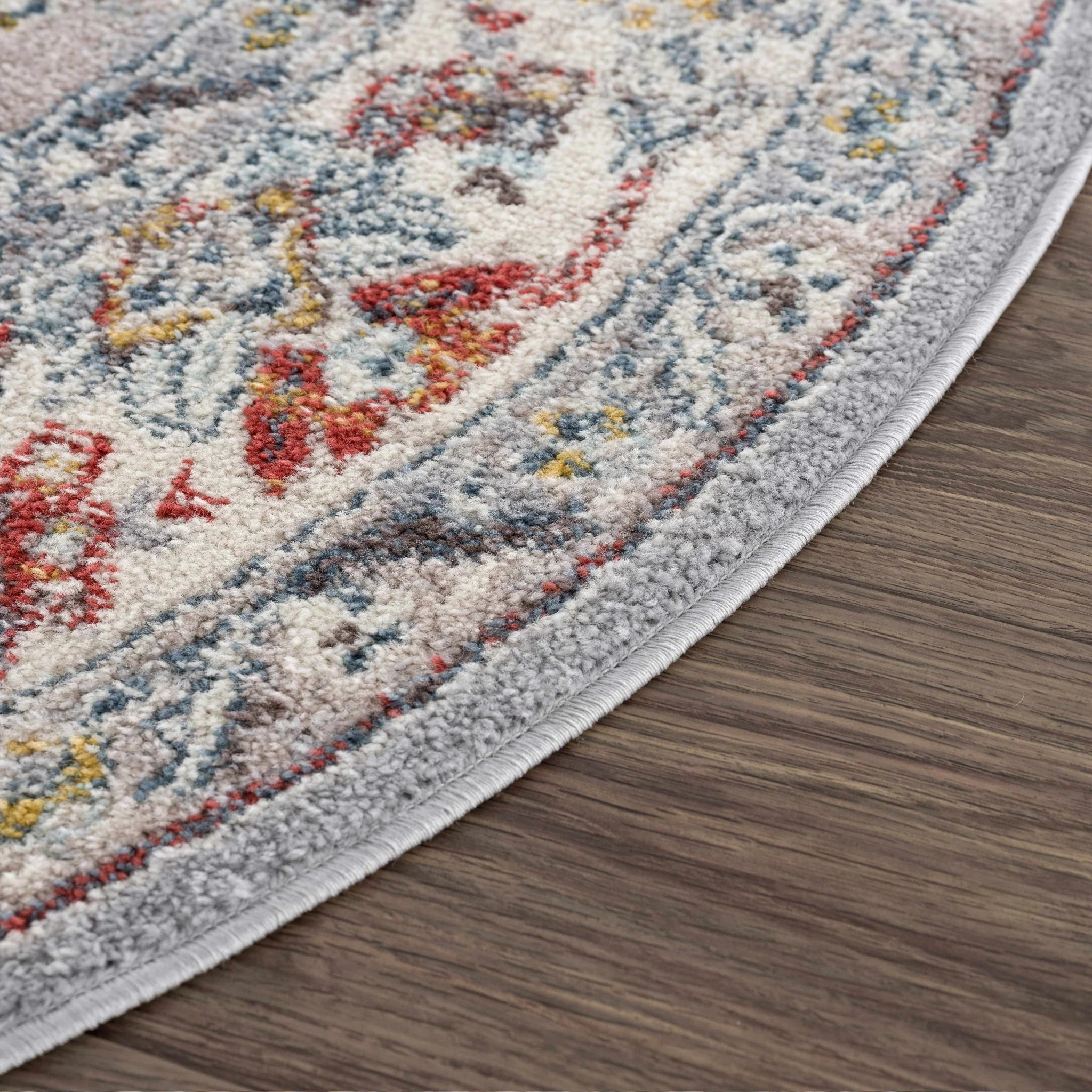 Antique look Traditional Machine Woven Tan, Charcoal, Ivory and Rust Multi Size Rug - Image 21