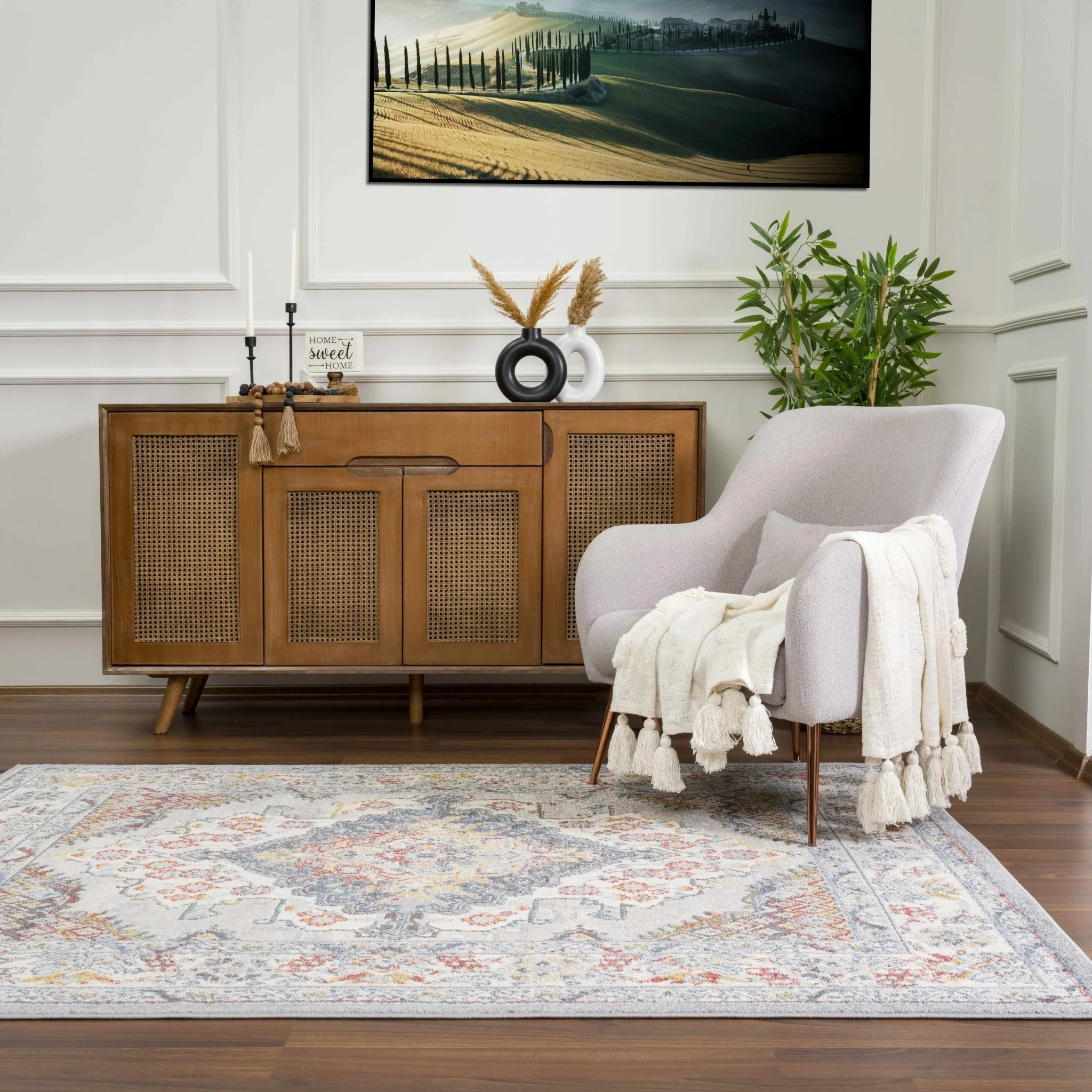 Antique look Traditional Machine Woven Tan, Charcoal, Ivory and Rust Multi Size Rug - Image 30