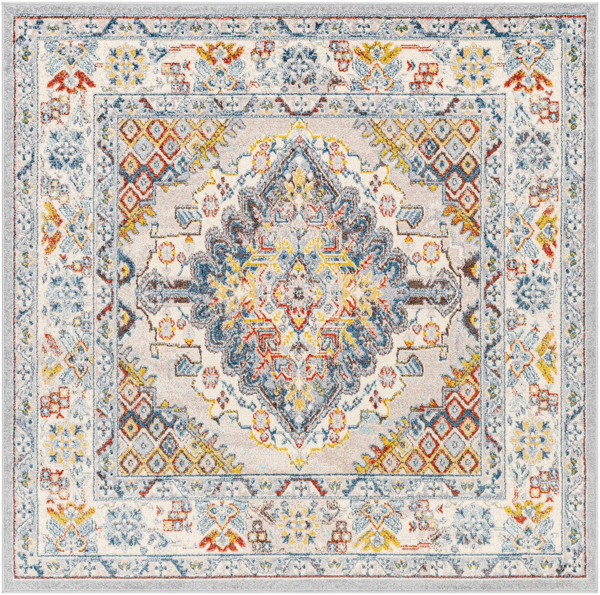 Antique look Traditional Machine Woven Tan, Charcoal, Ivory and Rust Multi Size Rug - Image 31