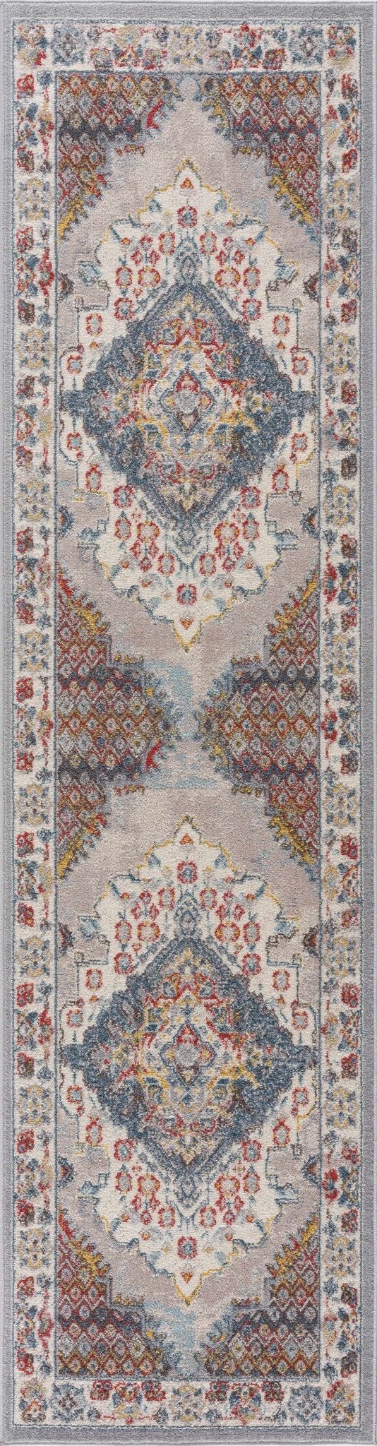 Antique look Traditional Machine Woven Tan, Charcoal, Ivory and Rust Multi Size Rug - Image 8