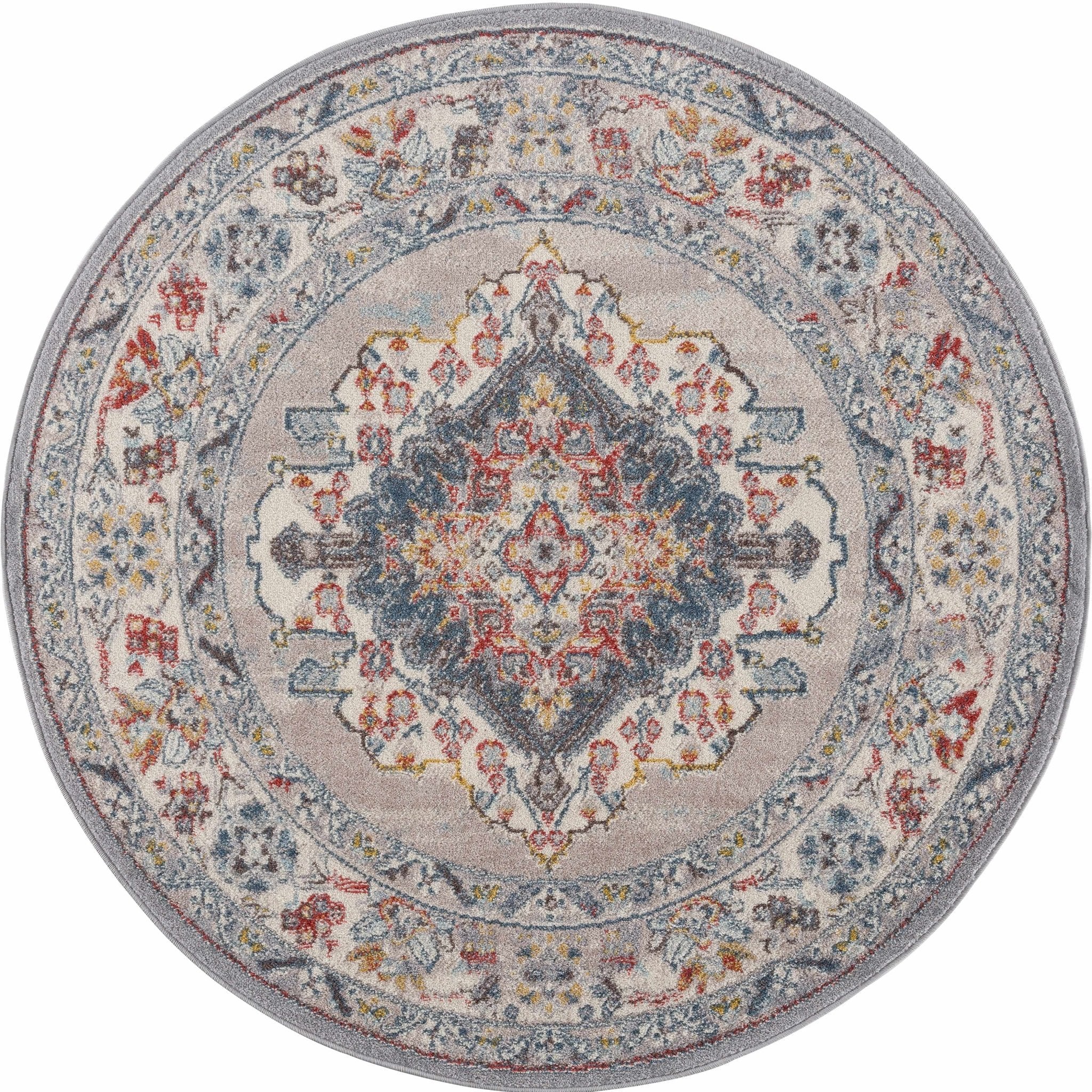 Antique look Traditional Machine Woven Tan, Charcoal, Ivory and Rust Multi Size Rug - Image 9