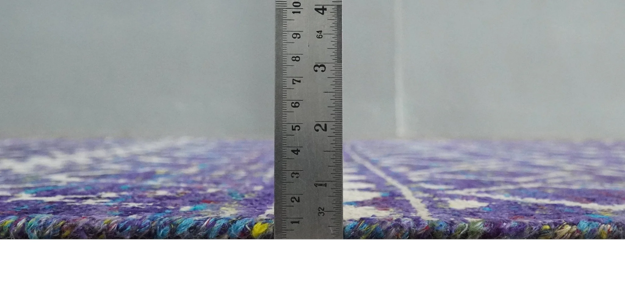 5.7x8.7 Hand Knotted Violet and Ivory Modern Contemporary Southwestern Tribal Trellis Recycled Silk Area Rug - Image 7