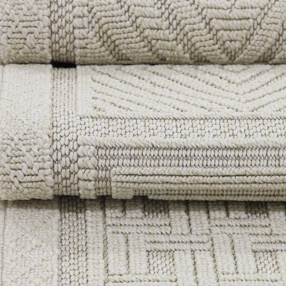 White Geometrical Machine Washable Polypropylene Rug - Image 6