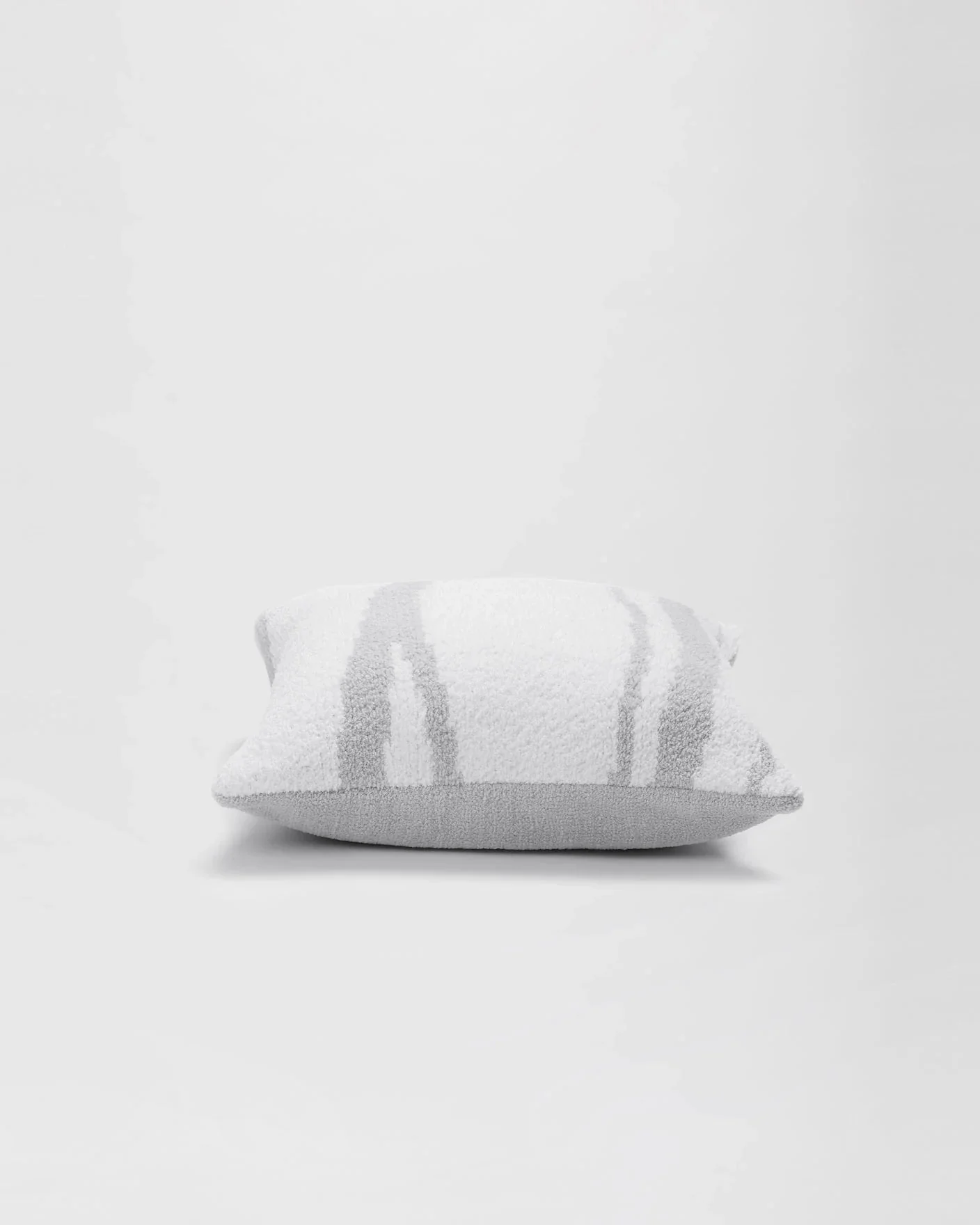 Off-White And Cloud Gray Soft and Cozy 20x20 Inch Striped Throw Pillow - Image 3