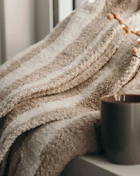 Soft And Cozy Off-white And Cloud Gray Reversible Blanket Throw For Bed Or Couch - Image 7