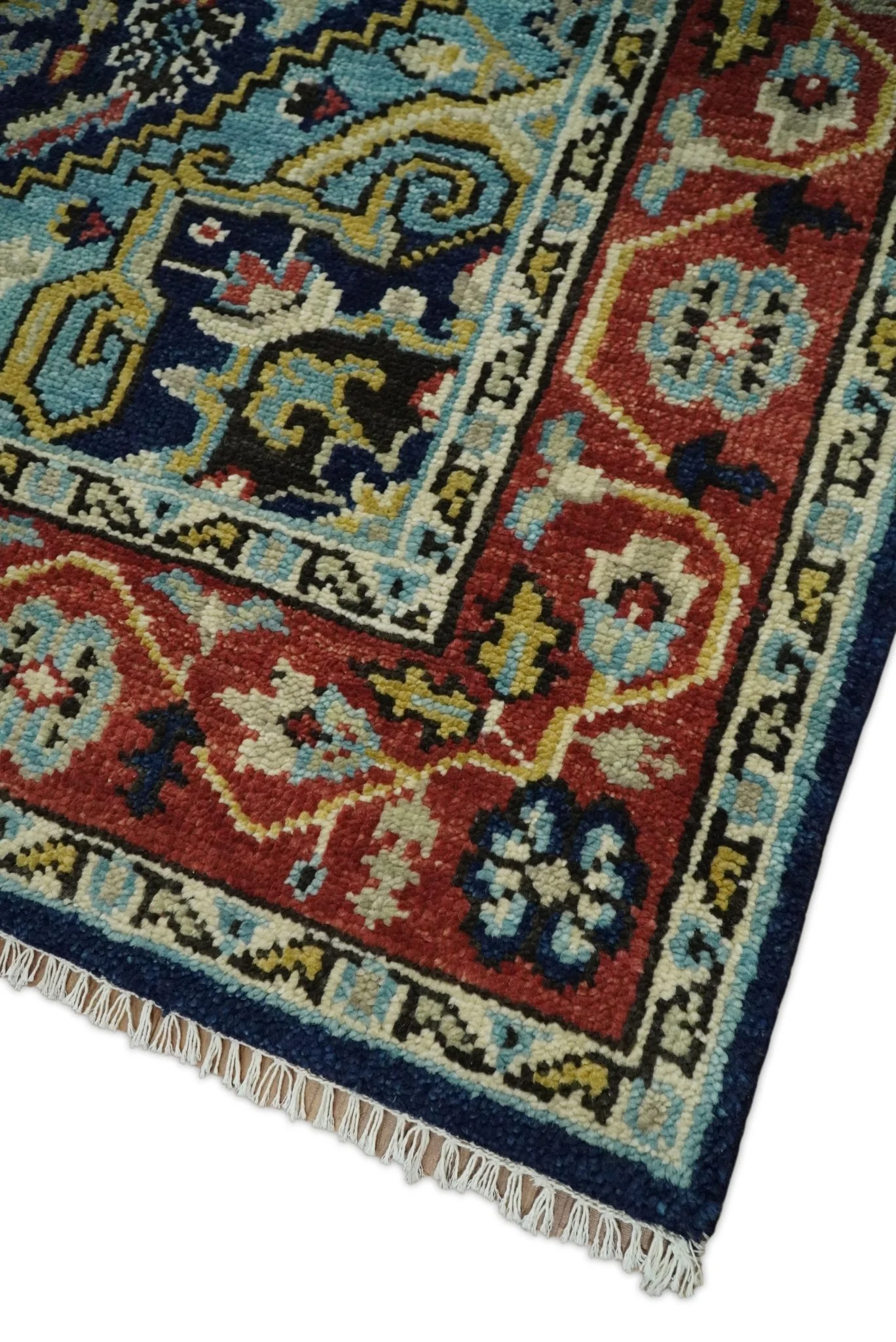 Wool 6x9 Blue and Rust Traditional Persian Antique Area Rug | TRDCP19669 - Image 6
