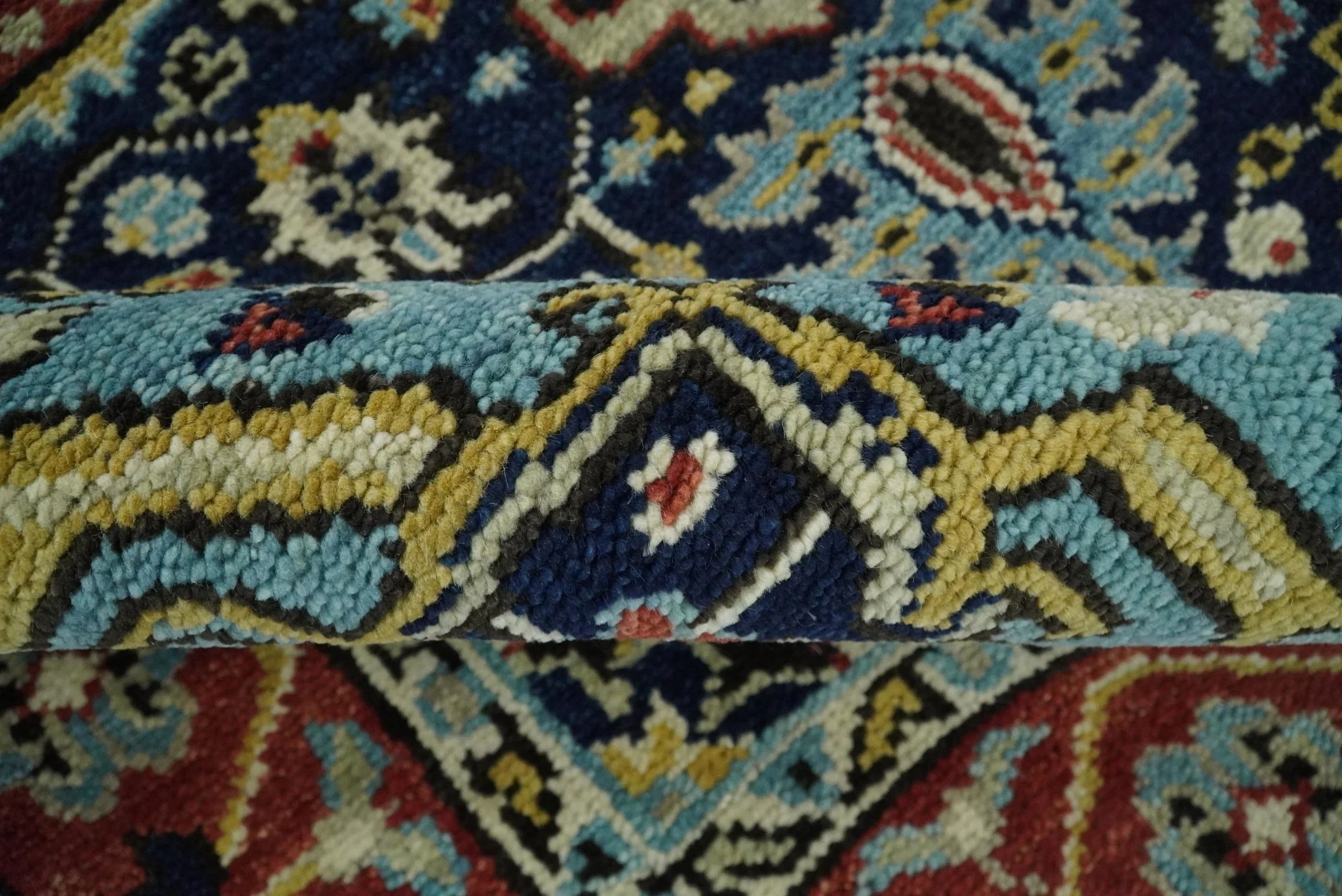 Wool 6x9 Blue and Rust Traditional Persian Antique Area Rug | TRDCP19669 - Image 7