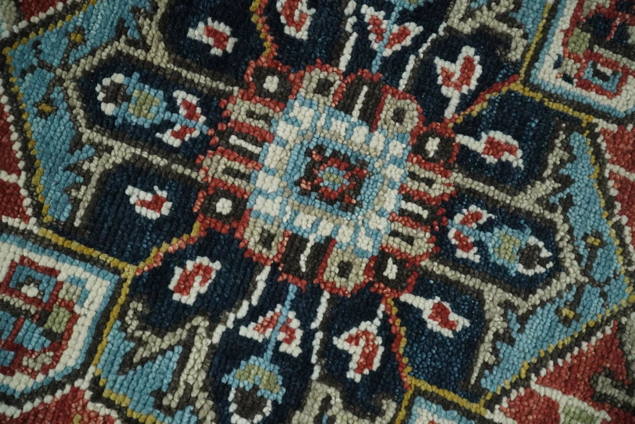 Wool 6x9 Blue and Rust Traditional Persian Antique Area Rug | TRDCP196B69 - Image 10