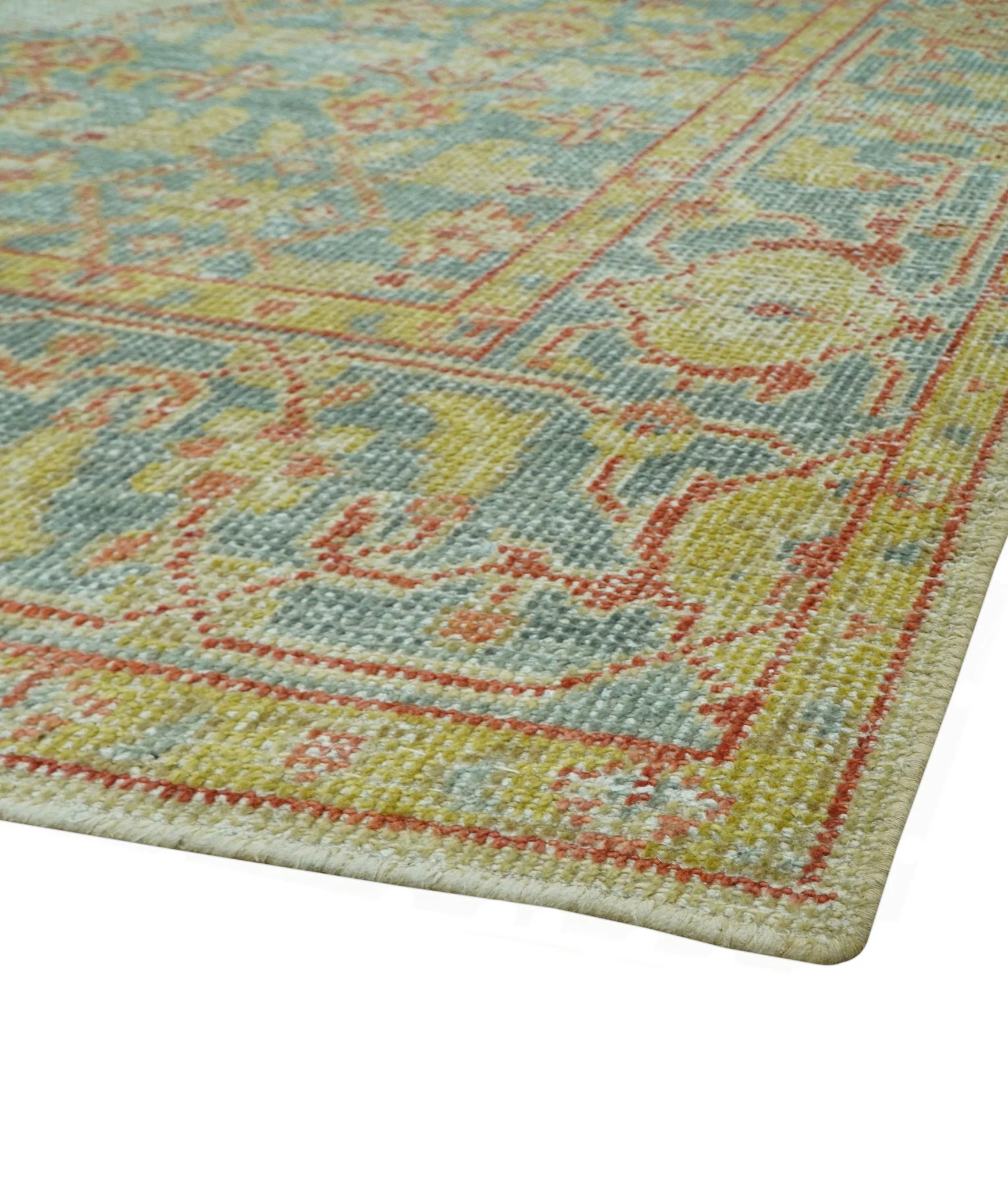 Beige and Rust Traditional Turkish Medallion Hand Knotted 8x10 Wool Area Rug - Image 3