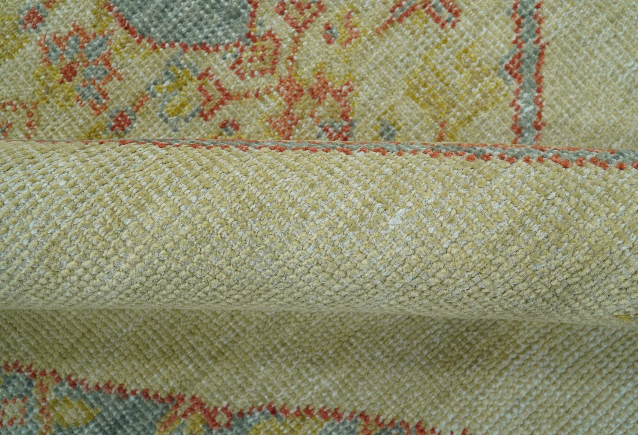 Beige and Rust Traditional Turkish Medallion Hand Knotted 8x10 Wool Area Rug - Image 6