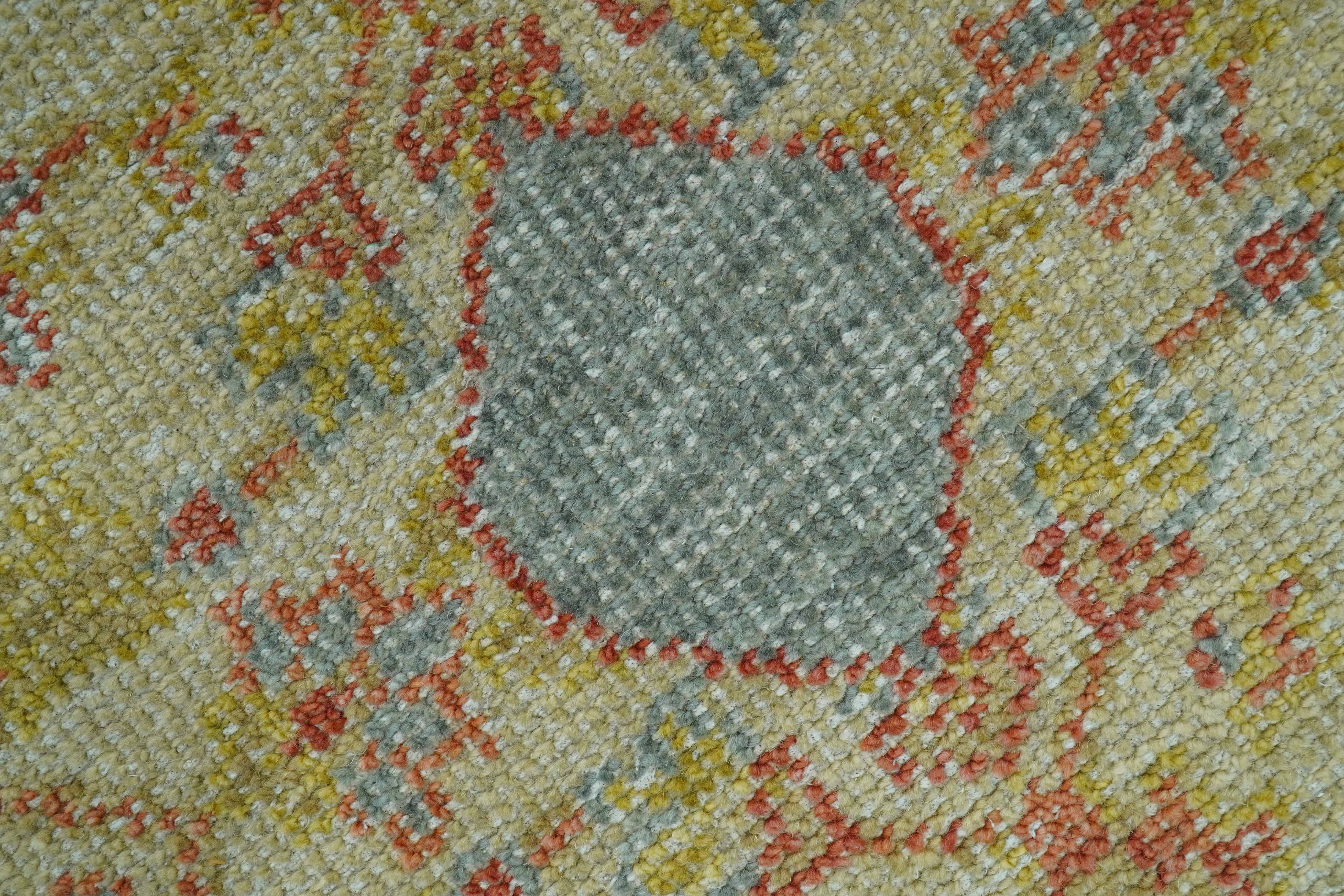 Beige and Rust Traditional Turkish Medallion Hand Knotted 8x10 Wool Area Rug - Image 7