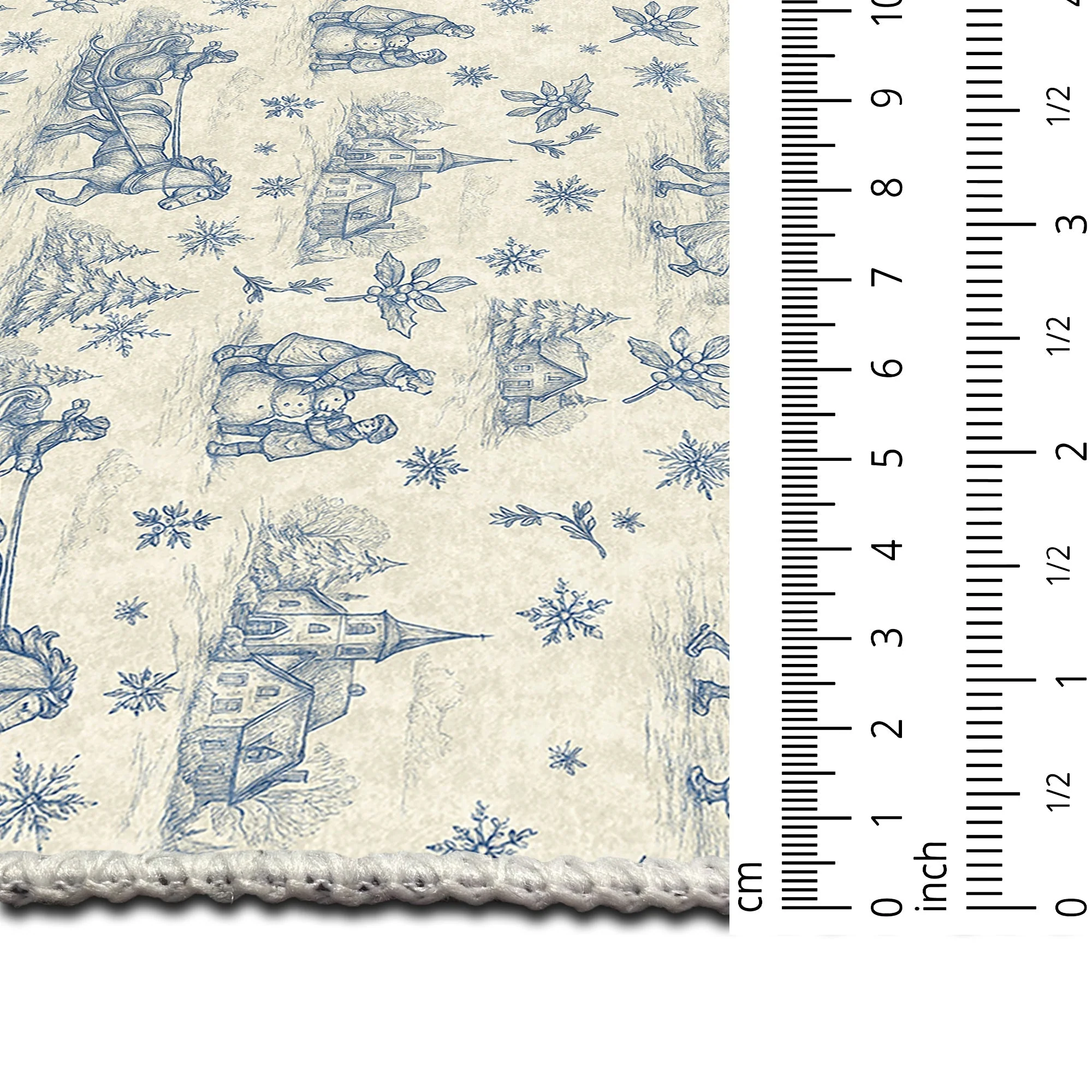 Zavora Christmas Beige Machine Washable Cotton Area Rug - Image 7