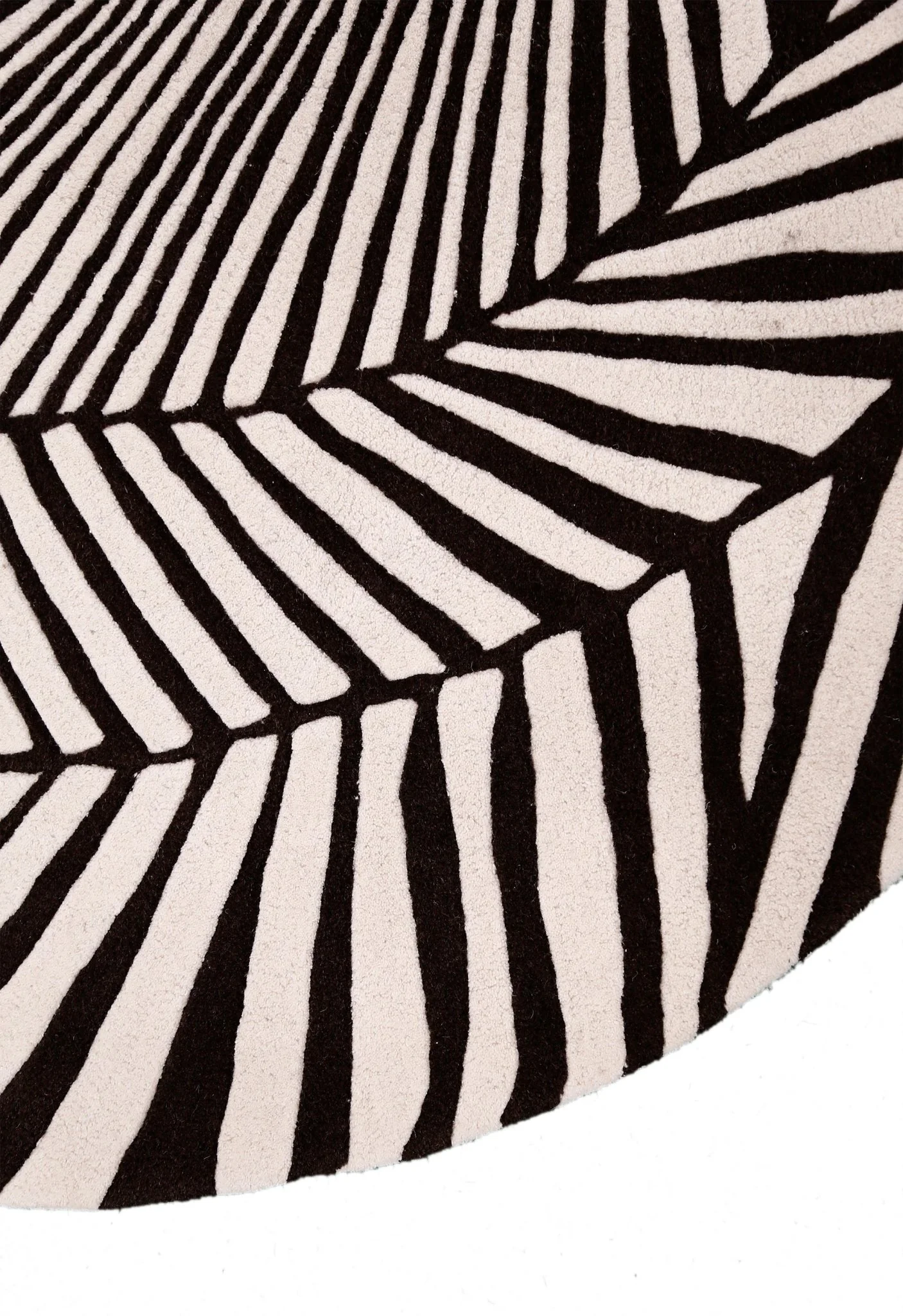 Zebra Orbit Black Hand Tufted 6x6 Wool Area Rug - Image 3
