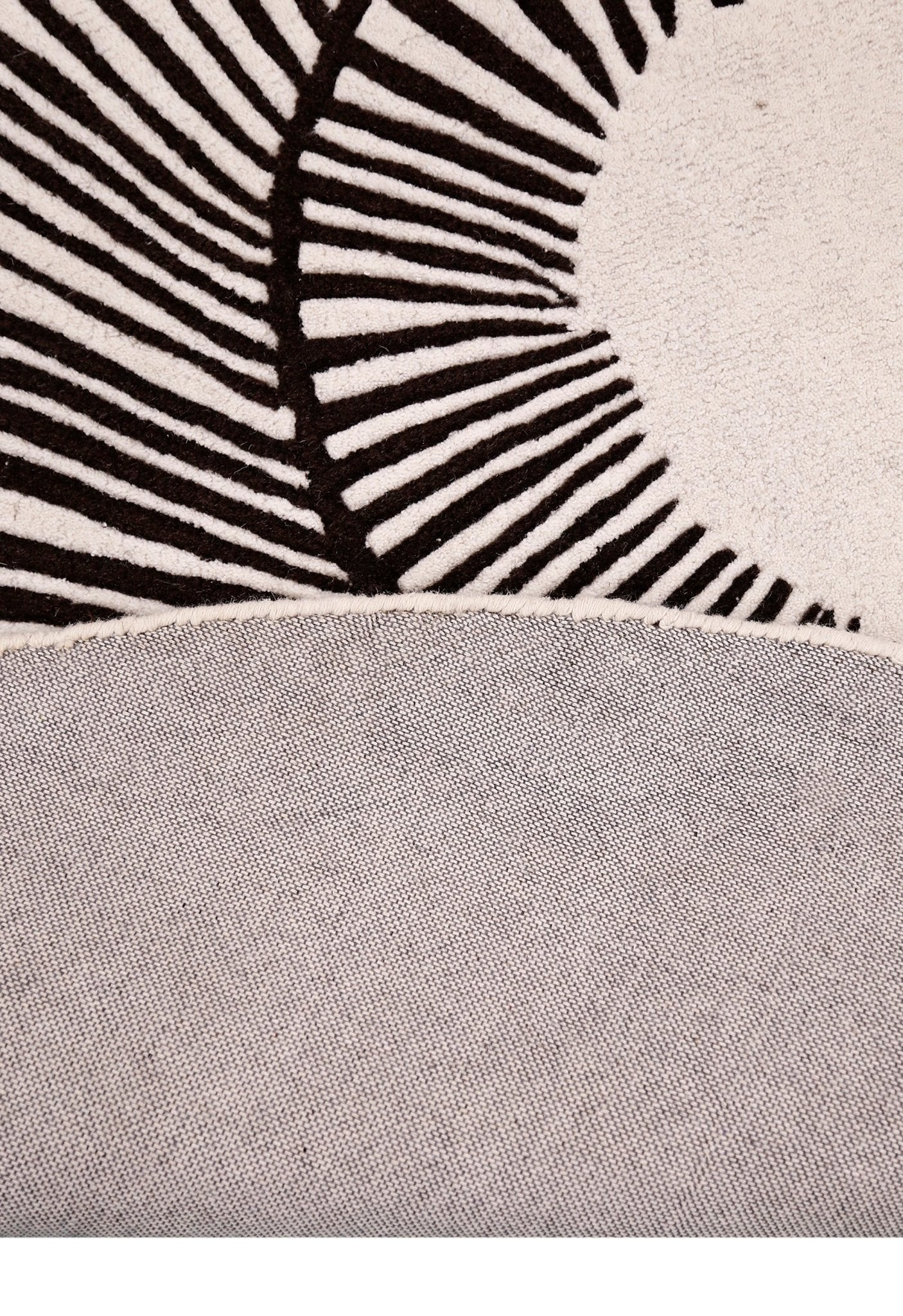 Zebra Orbit Black Hand Tufted 6x6 Wool Area Rug - Image 4