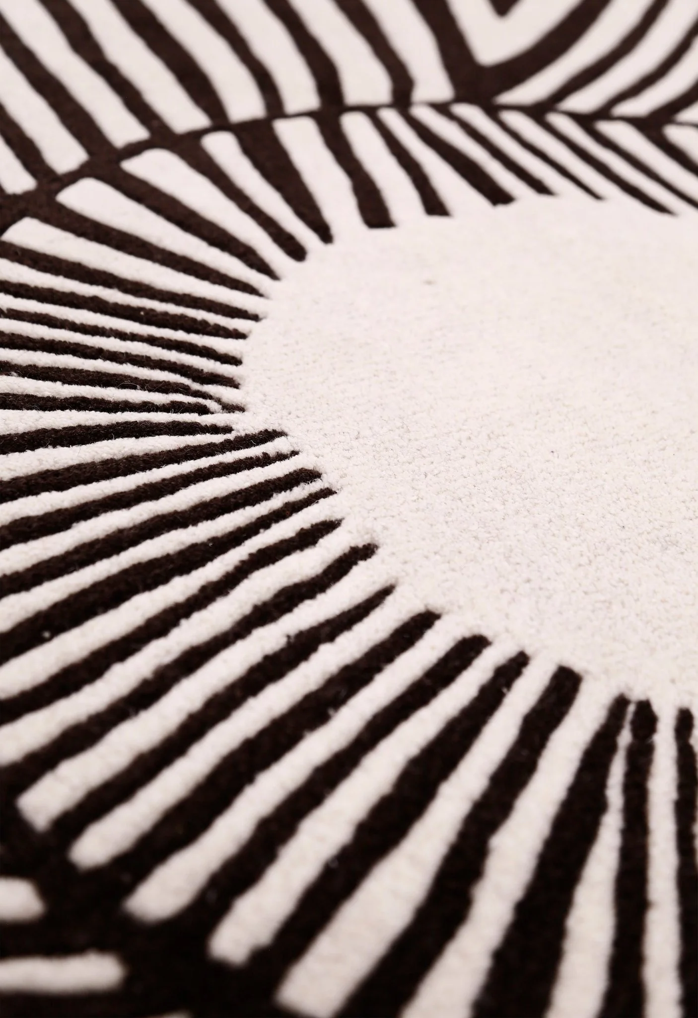 Zebra Orbit Black Hand Tufted 6x6 Wool Area Rug - Image 7